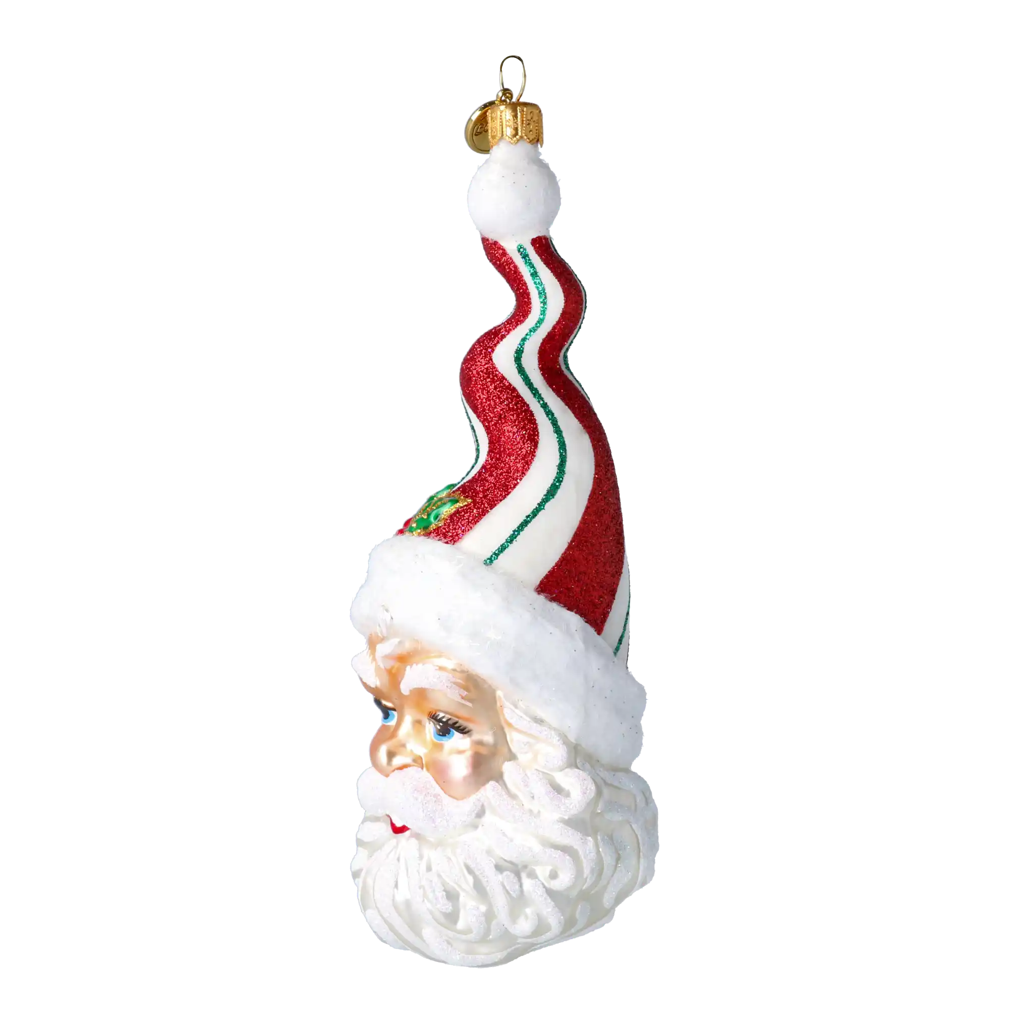 Cukierkowy Mikołaj W Kręconej Czapce Szklana Ozdoba