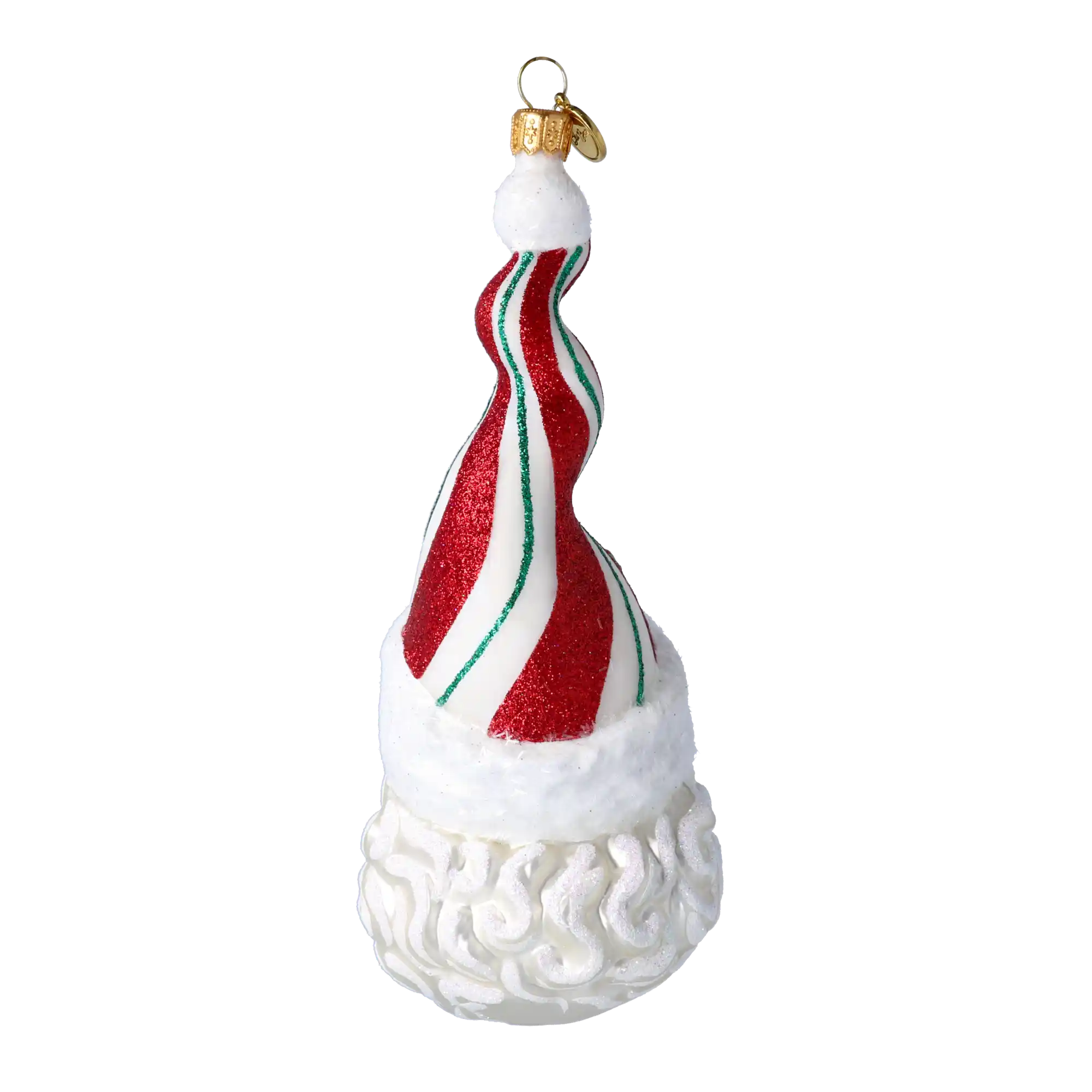 Cukierkowy Mikołaj W Kręconej Czapce Szklana Ozdoba