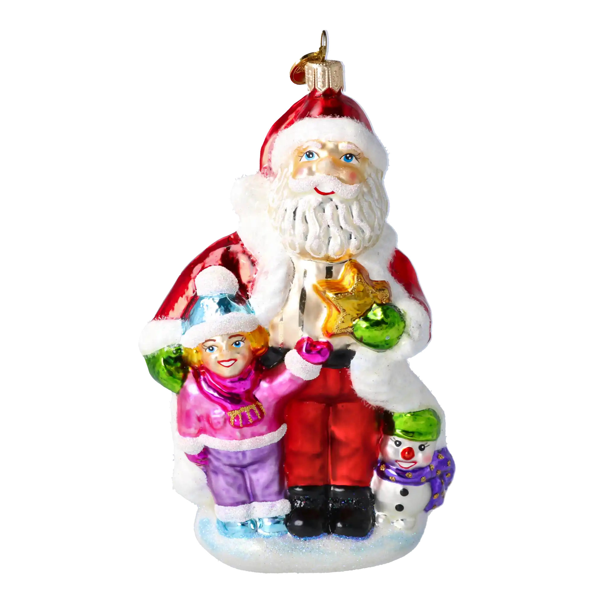 Mikołaj Z Dziećmi Szklana Ozdoba