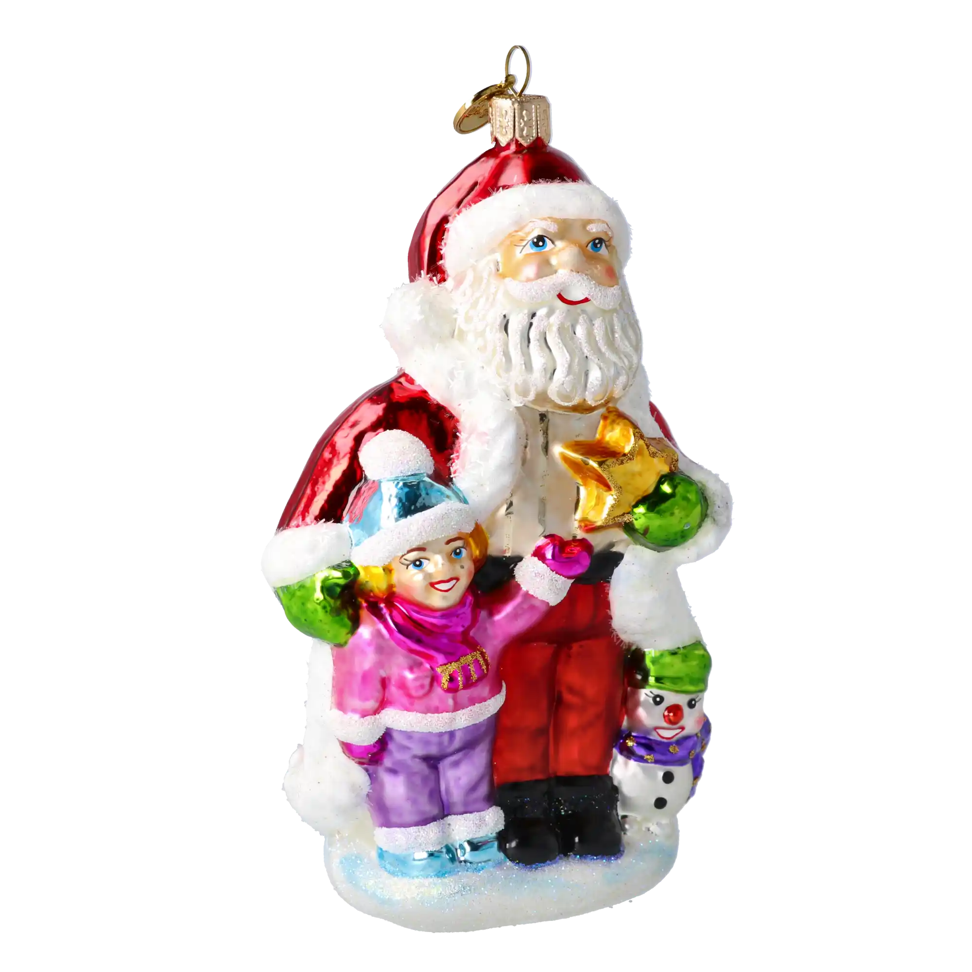 Mikołaj Z Dziećmi Szklana Ozdoba