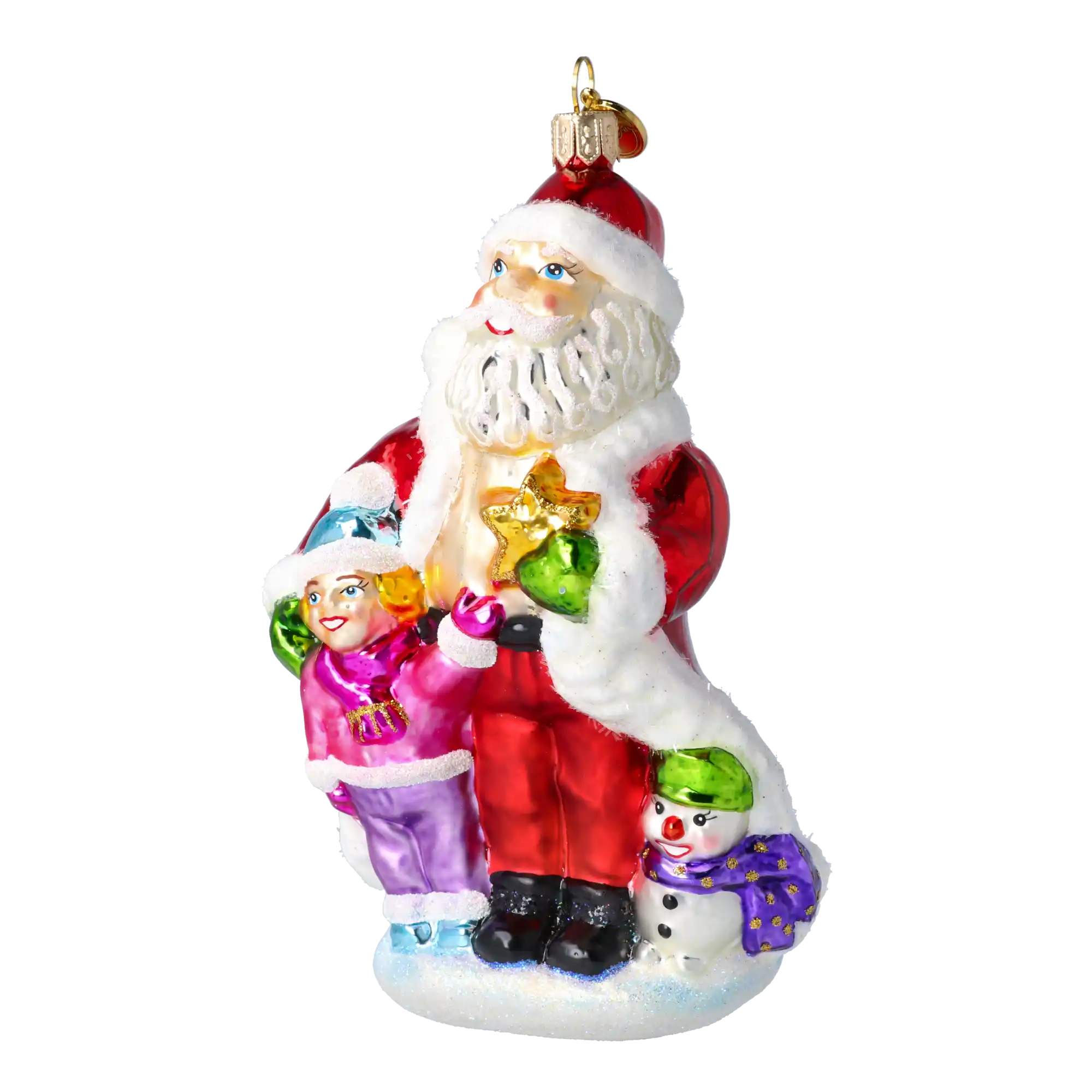 Mikołaj Z Dziećmi Szklana Ozdoba