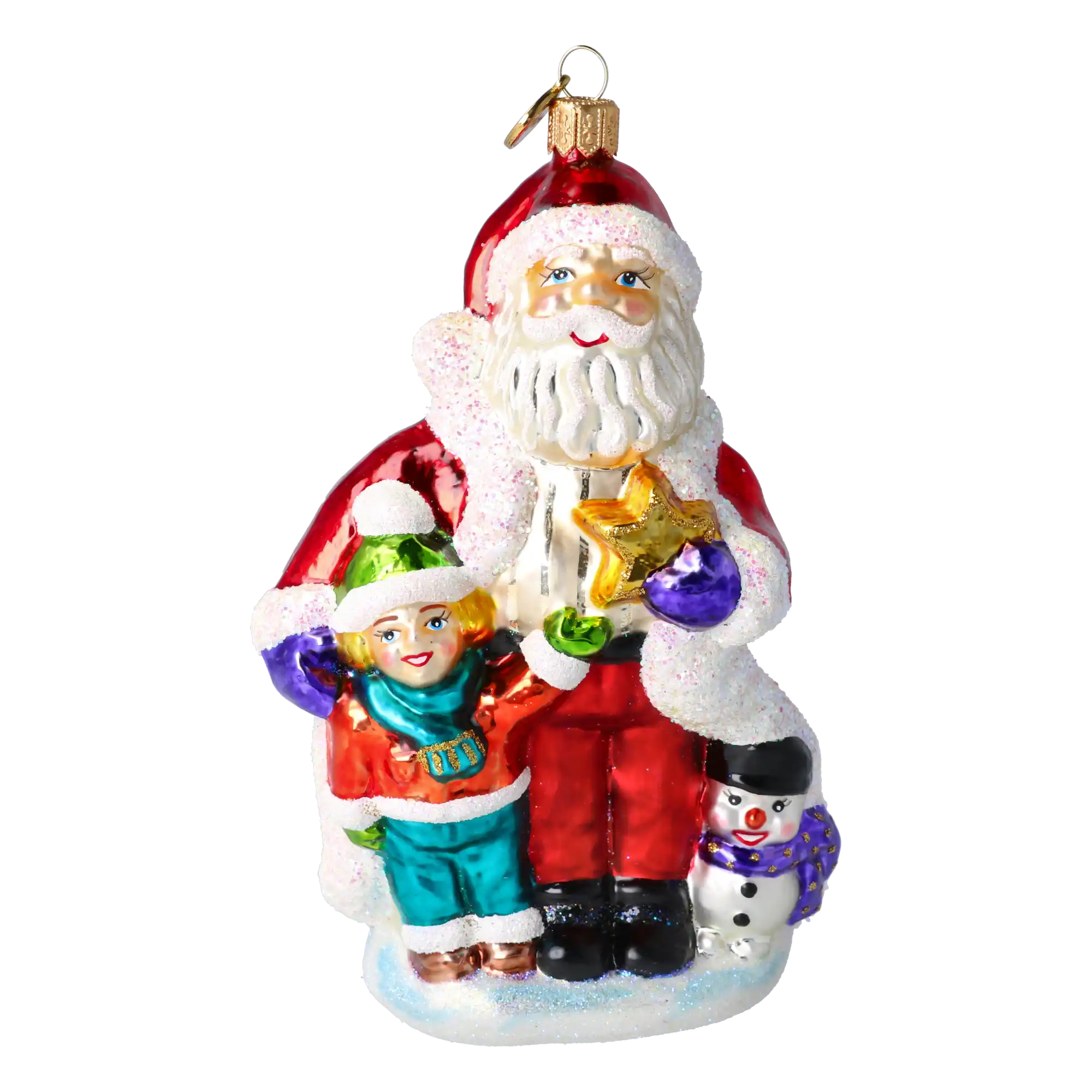 Mikołaj Z Dziećmi Szklana Ozdoba