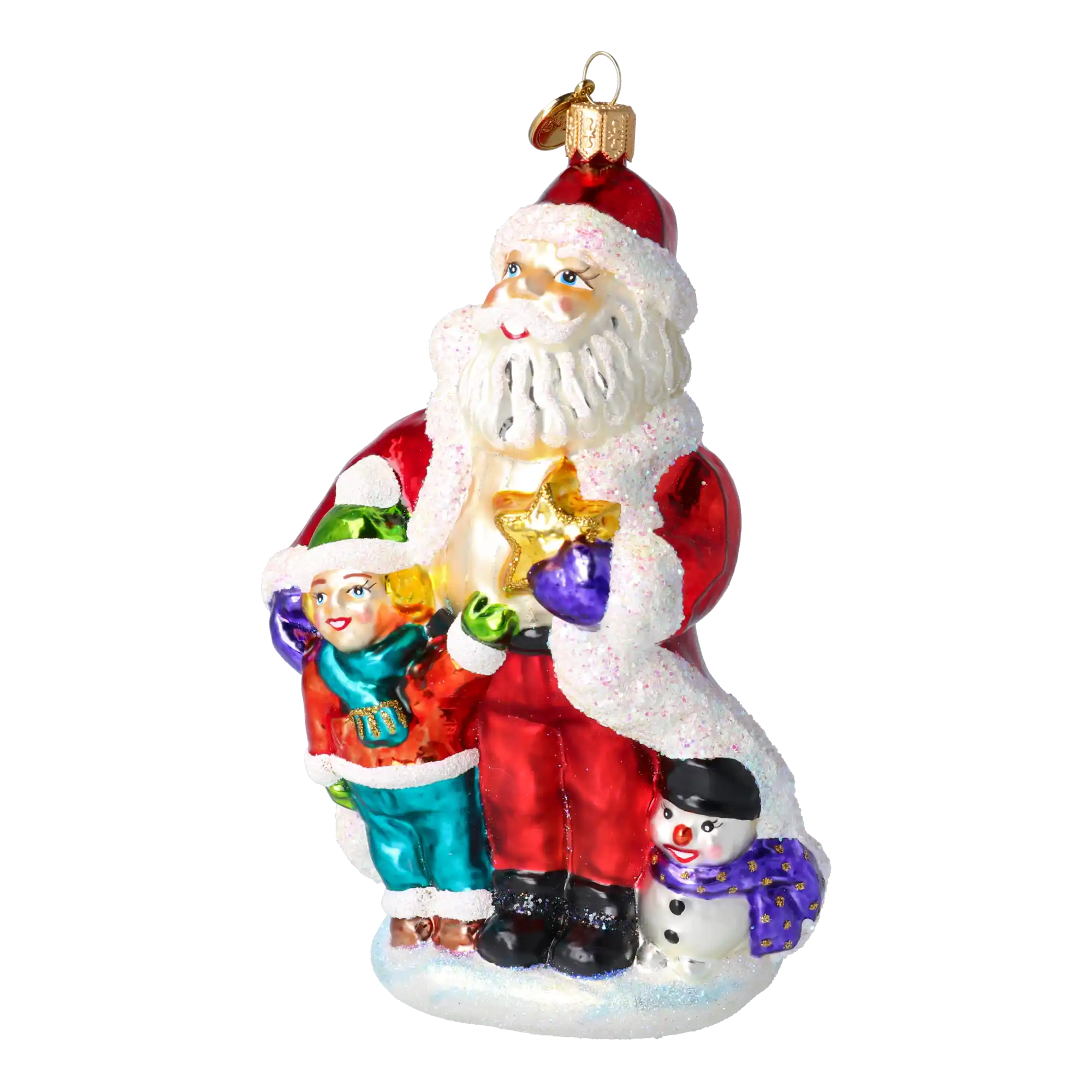 Mikołaj Z Dziećmi Szklana Ozdoba