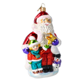 Load image into Gallery viewer, Crimson Santa and Starlight Child Premium christmas glass ornament 2020-386
