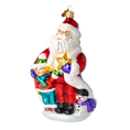 Load image into Gallery viewer, Crimson Santa and Starlight Child Premium christmas glass ornament 2020-386
