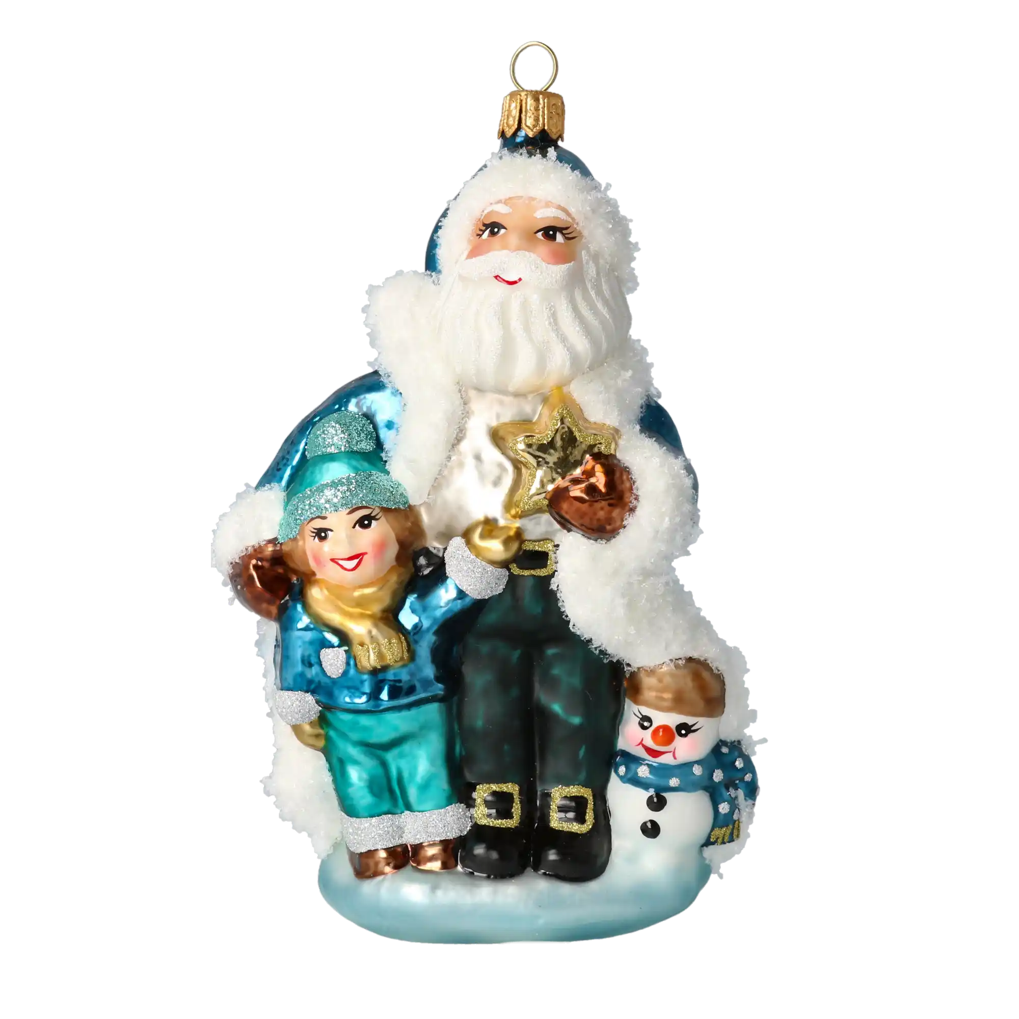 Mikołaj Z Dziećmi Szklana Ozdoba