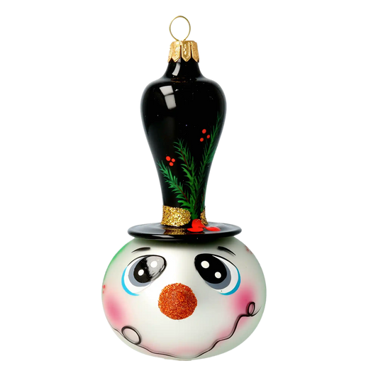 Bałwan W Cylindrze Szklana Ozdoba Uśmiech Zimowego Poranka