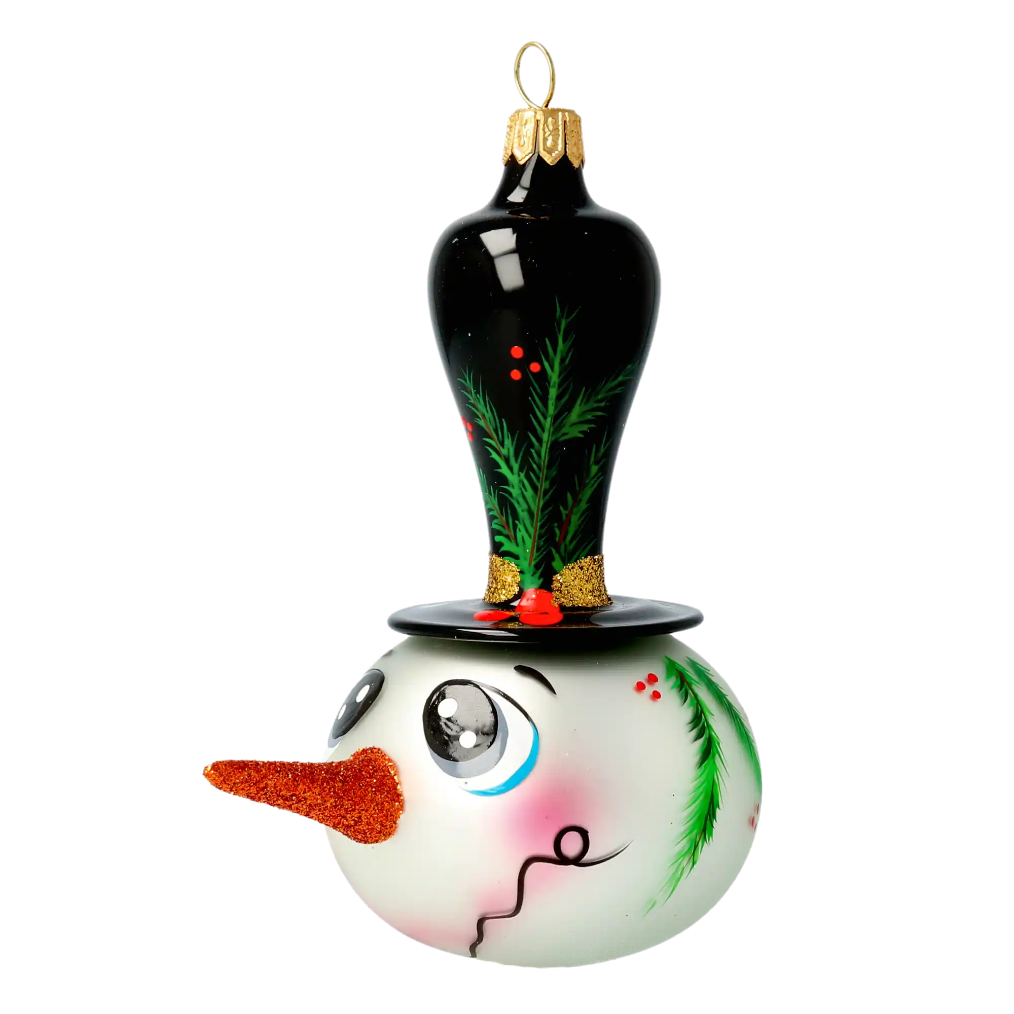 Frosty the Snowman Handmade Glass Christmas ornament free blowing