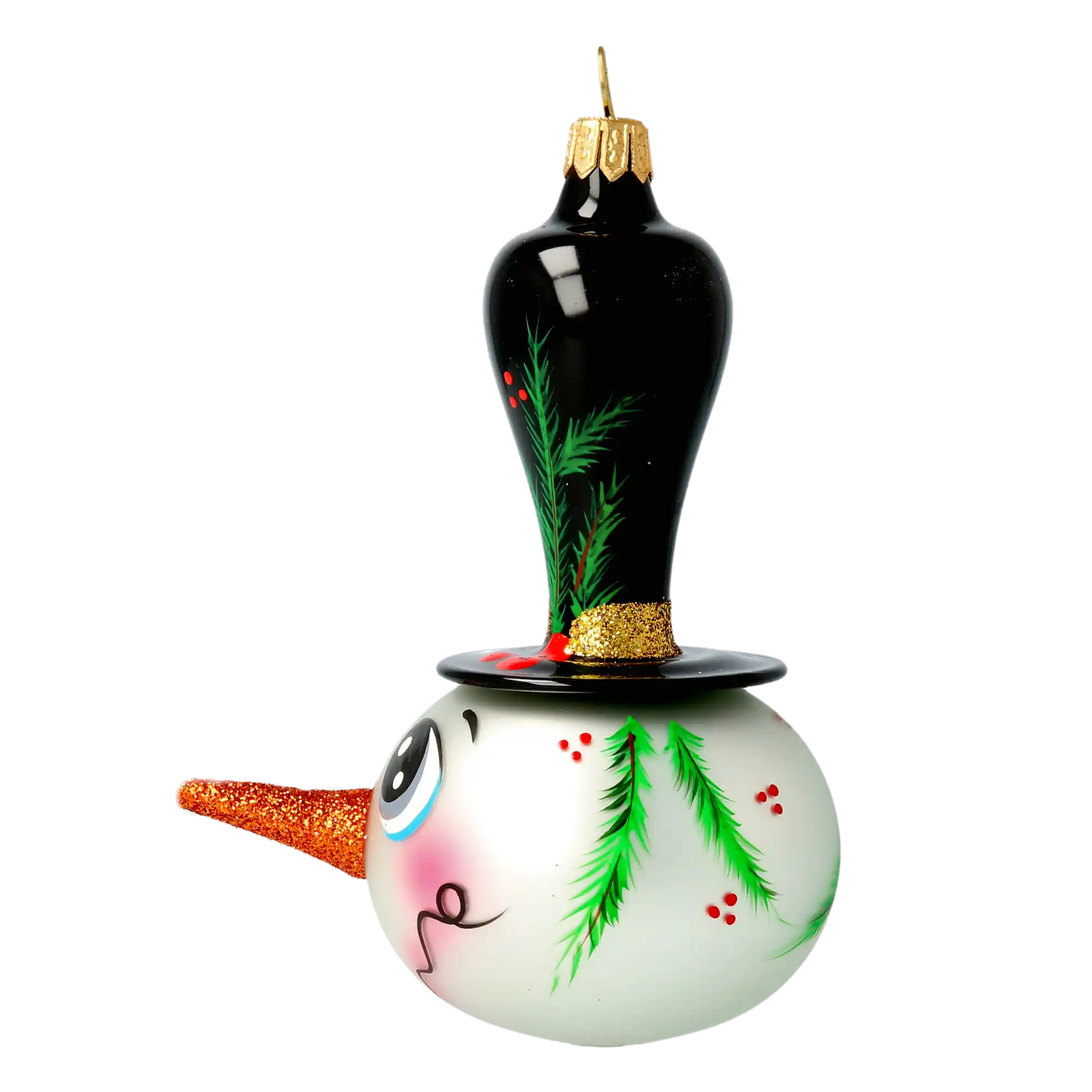 Frosty the Snowman Handmade Glass Christmas ornament free blowing