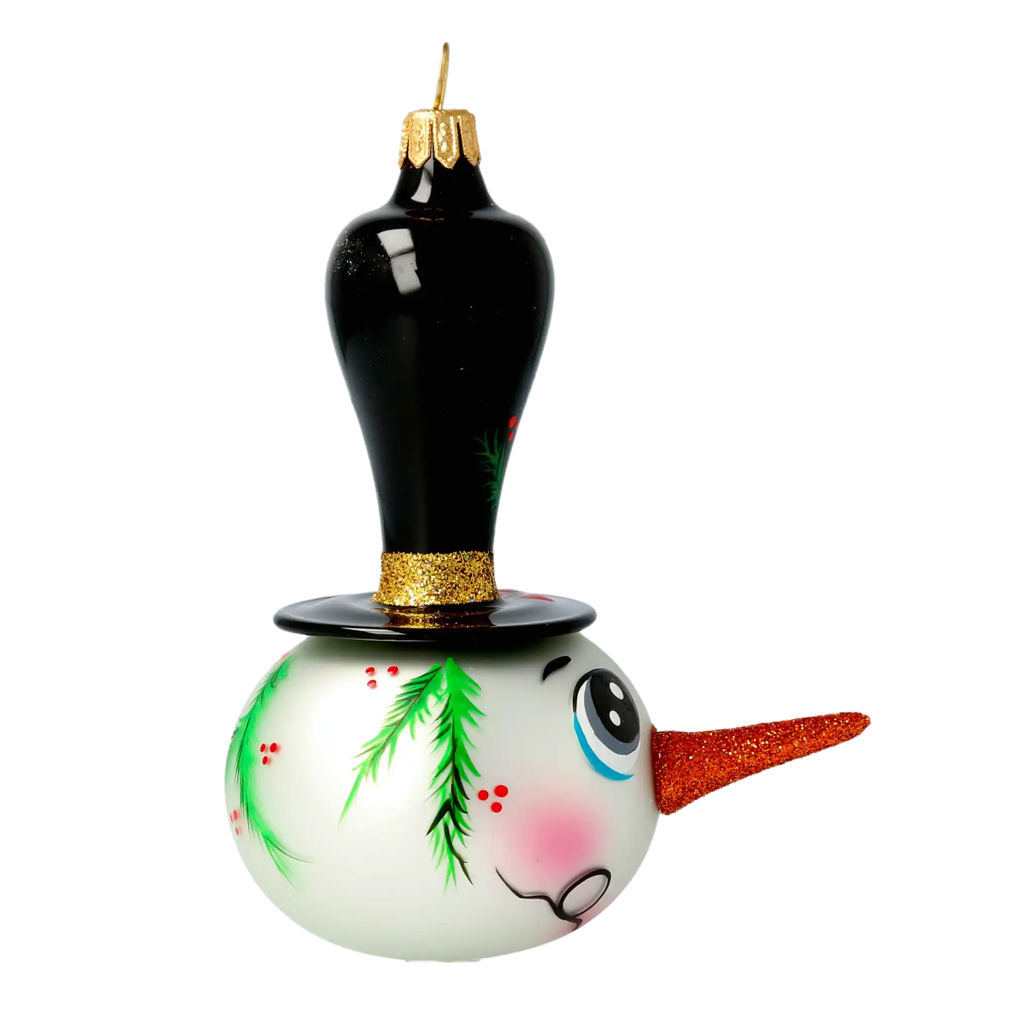 Frosty the Snowman Handmade Glass Christmas ornament free blowing
