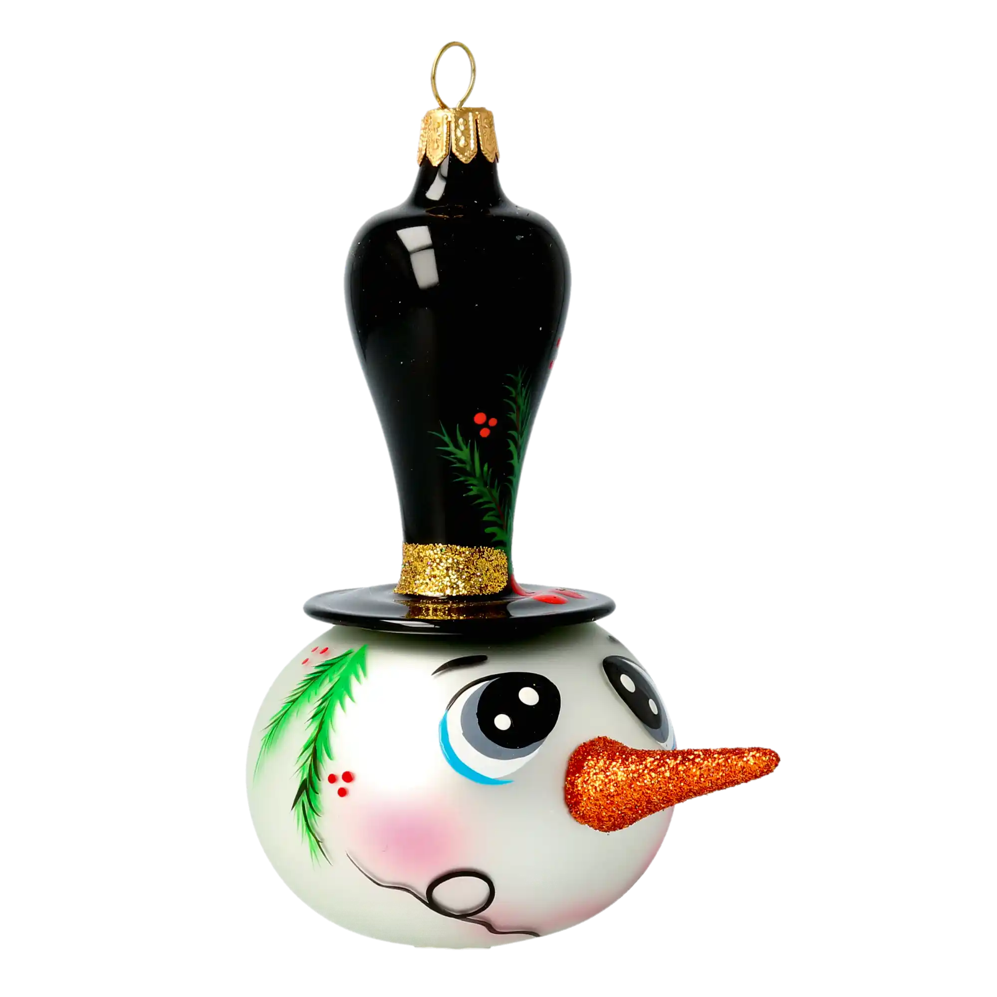 Frosty the Snowman Handmade Glass Christmas ornament free blowing