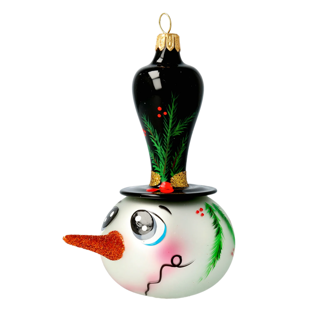 Gentle Midnight Gaze | Hand-Painted Glass Ornament | Blubom 2020-390