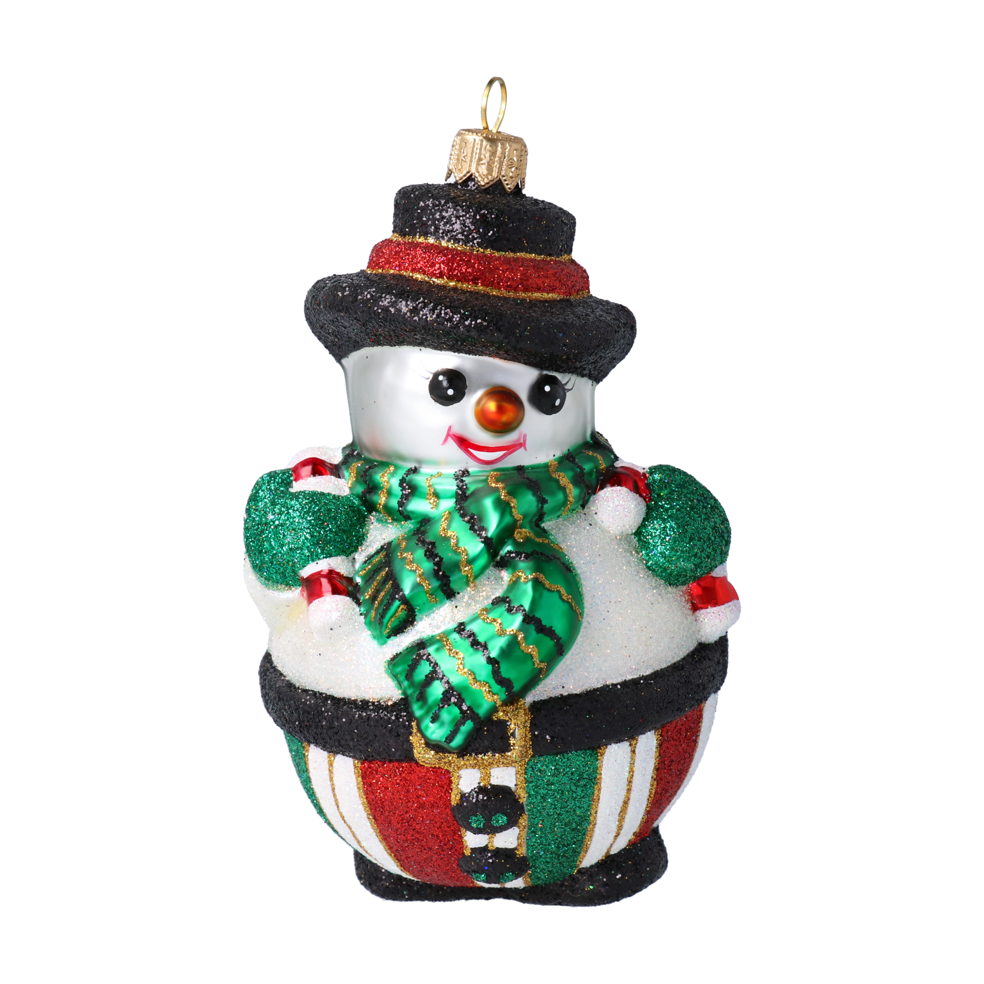 Bałwan Z Laskami Cukrowymi Szklana Ozdoba