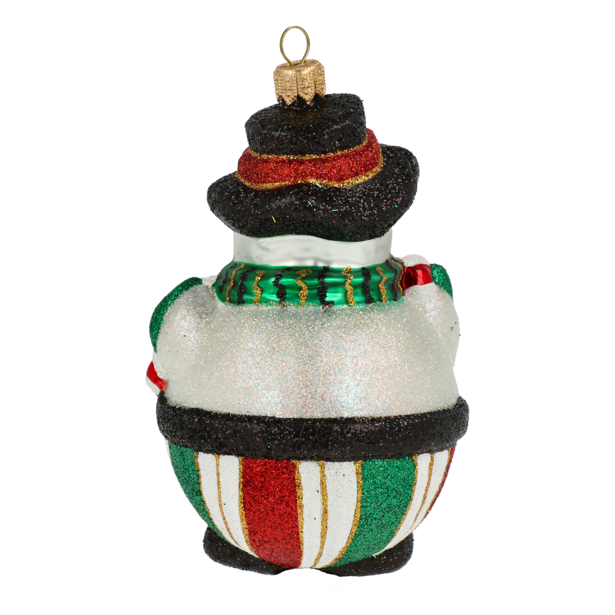 Bałwan Z Laskami Cukrowymi Szklana Ozdoba