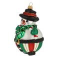 Load image into Gallery viewer, Emerald Scarf Snowman Premium christmas glass ornament 2020-392

