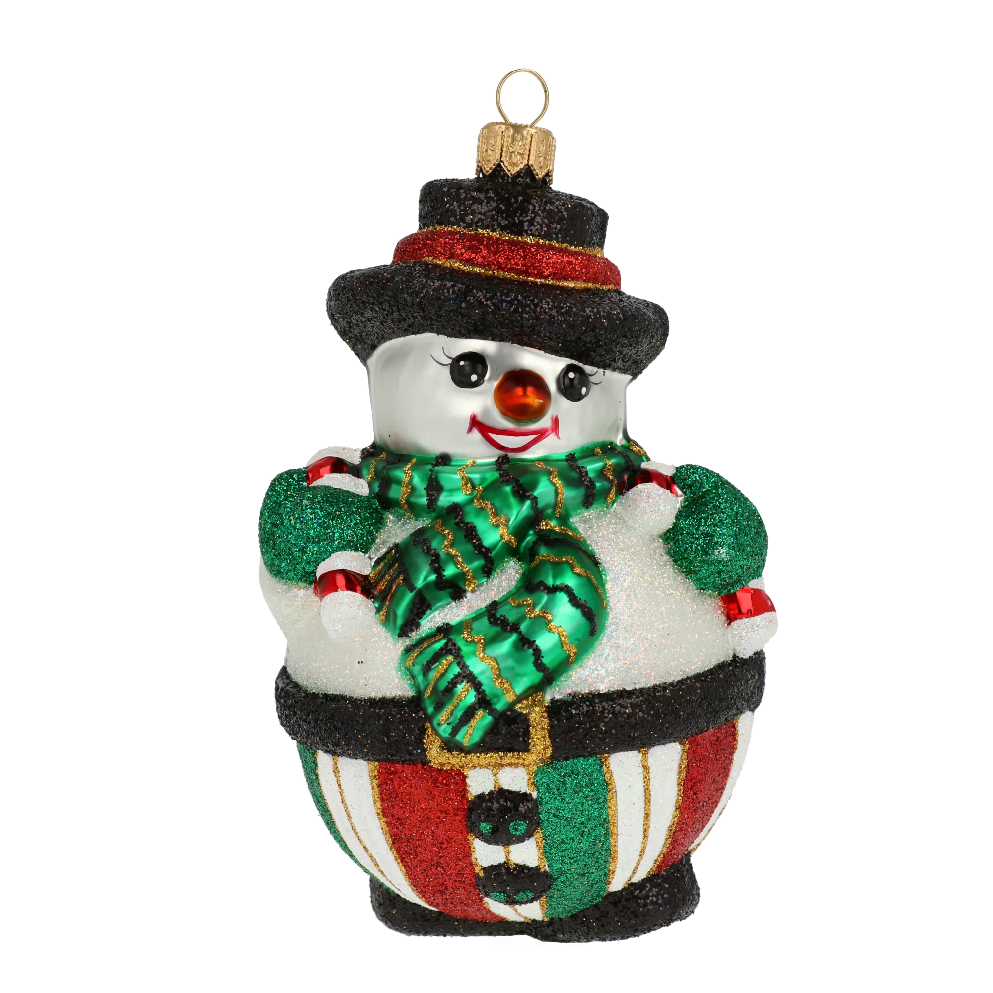 Emerald Scarf Snowman Premium christmas glass ornament 2020-392