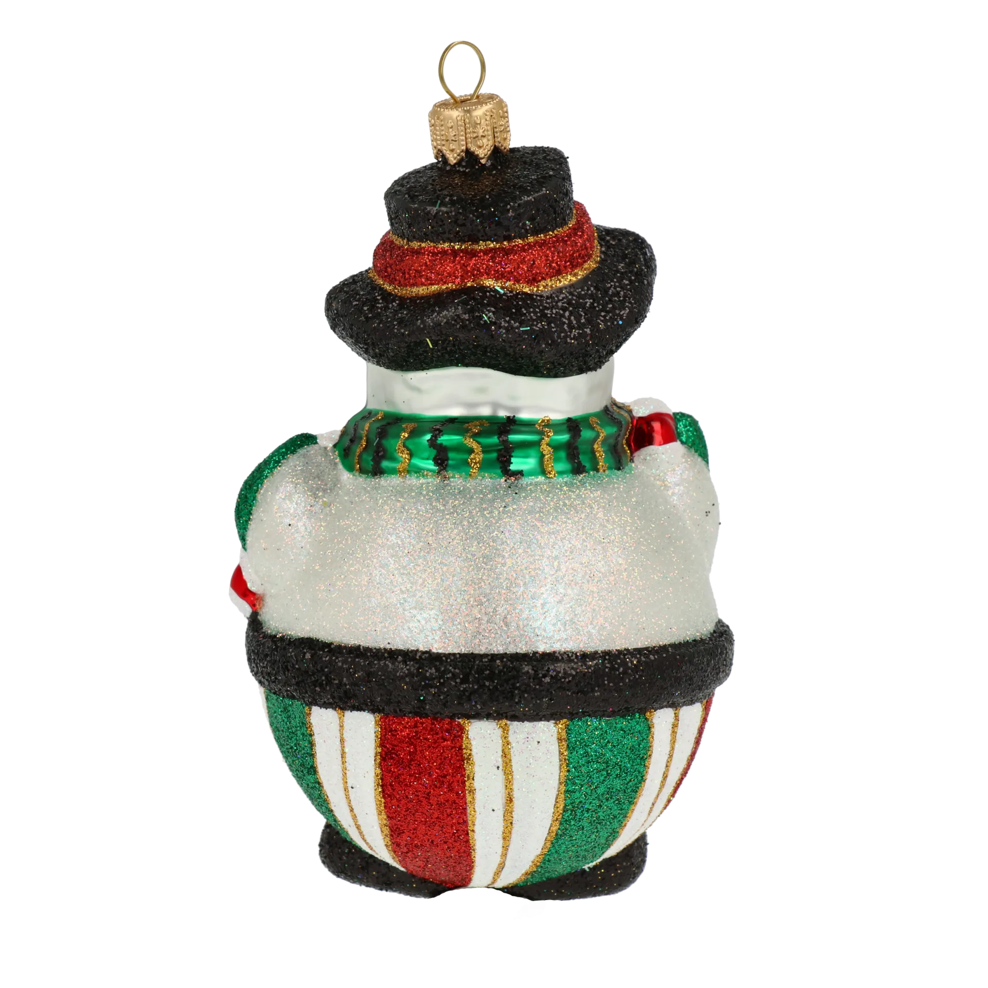 Emerald Scarf Snowman Premium christmas glass ornament 2020-392