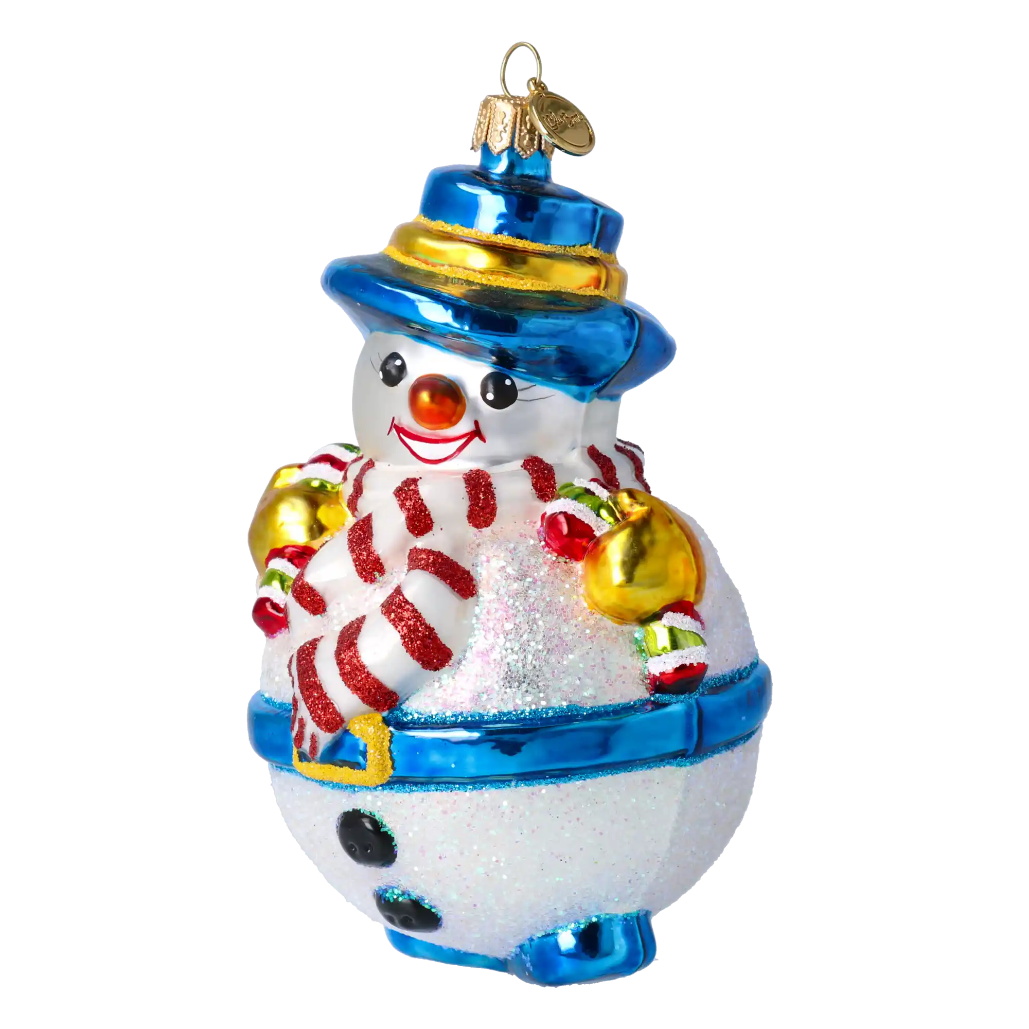 Bałwanek z laskami cukrowymi Szklana Ozdoba