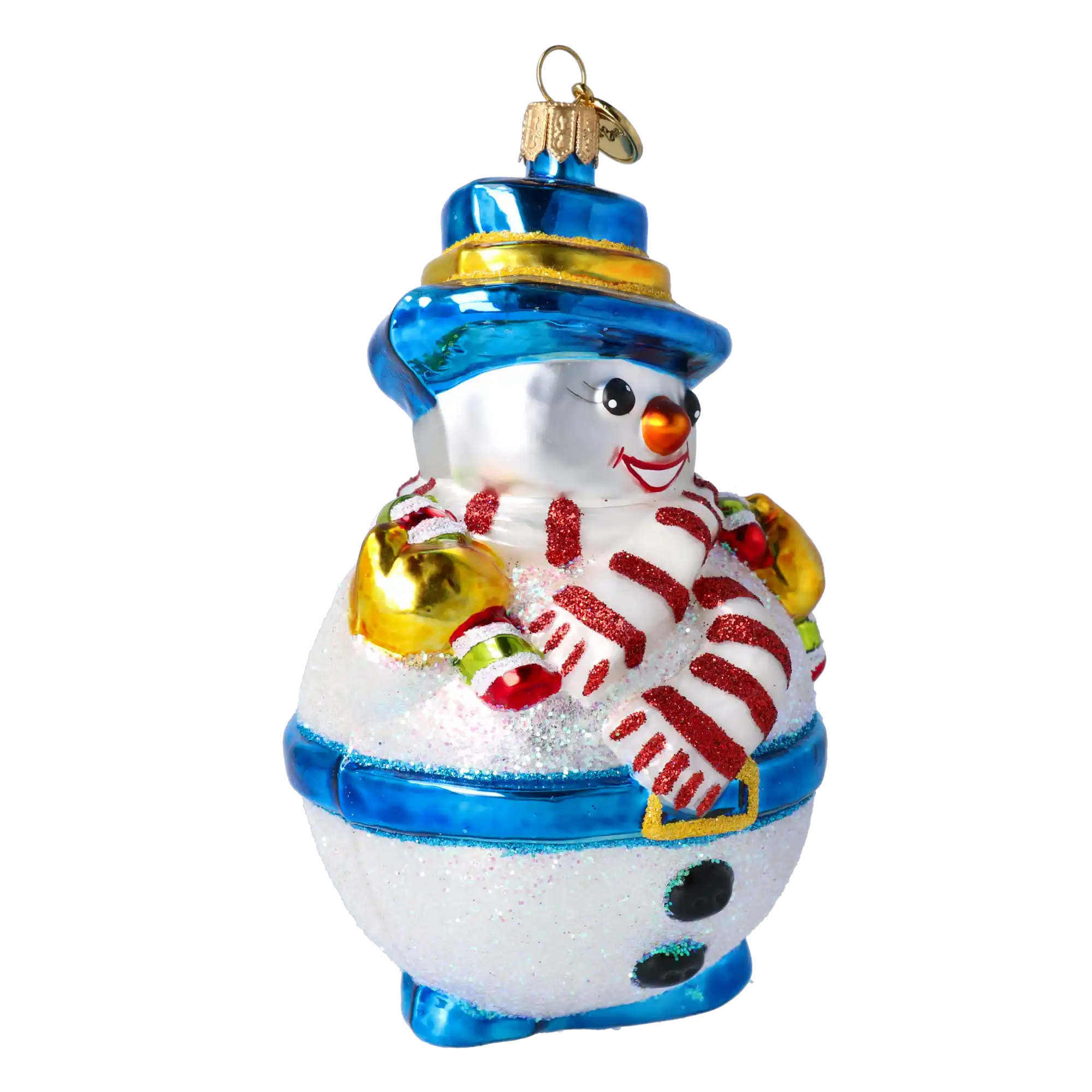 Bałwanek z laskami cukrowymi Szklana Ozdoba