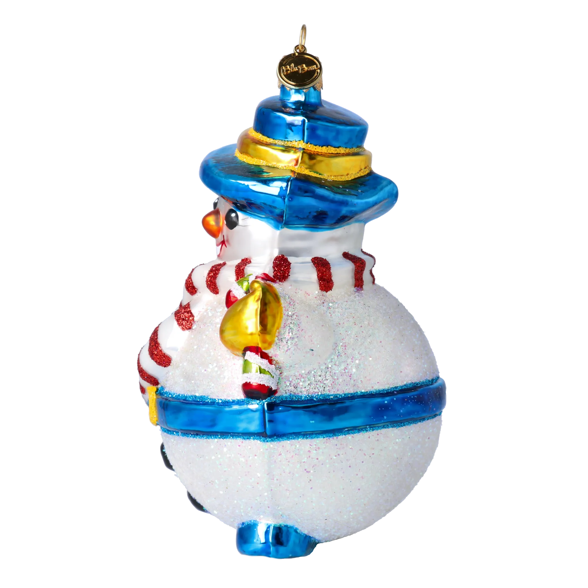 Azure Blue Snowman Premium christmas glass ornament 2020-393