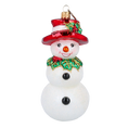 Load image into Gallery viewer, Rudy the Snowman Handmade Glass Christmas ornament 2020-396
