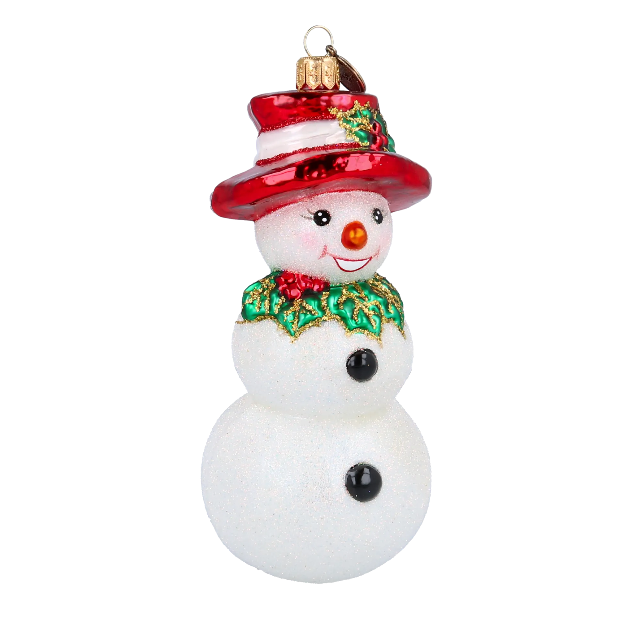 Rudy the Snowman Handmade Glass Christmas ornament 2020-396