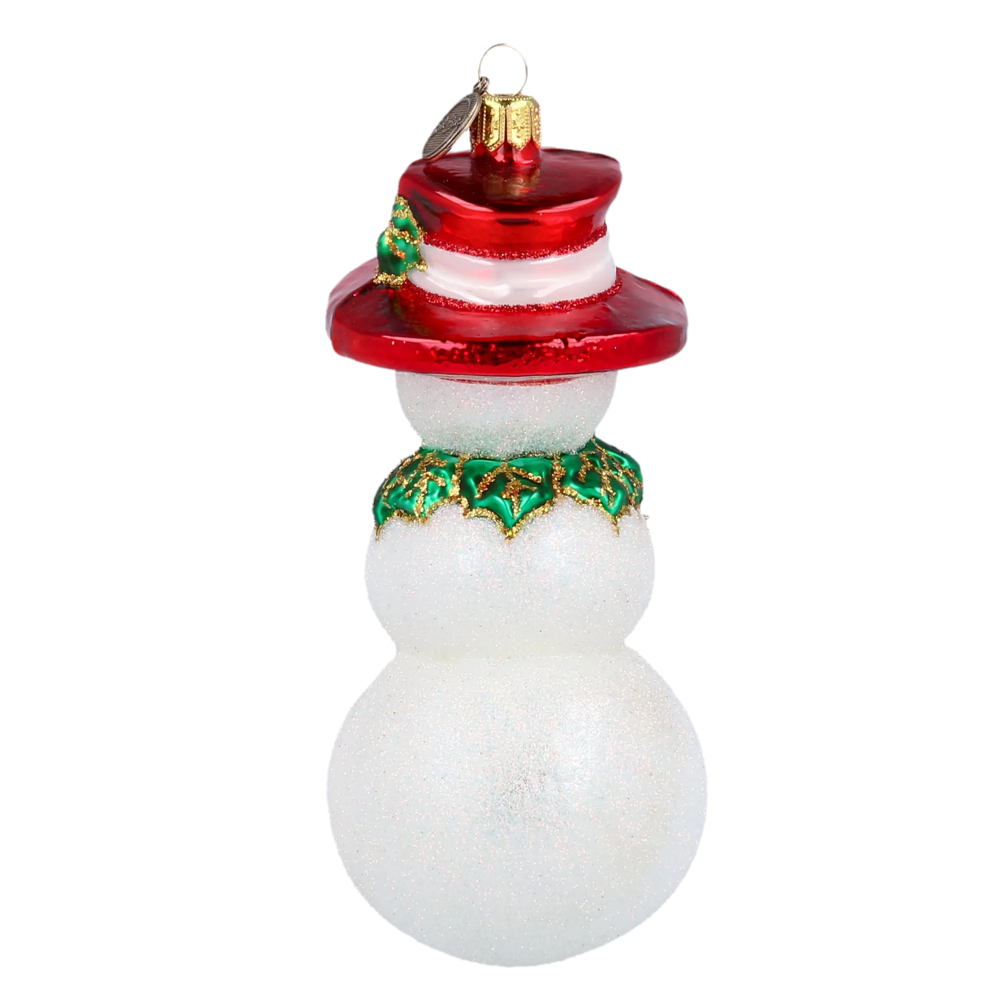 Rudy the Snowman Handmade Glass Christmas ornament 2020-396