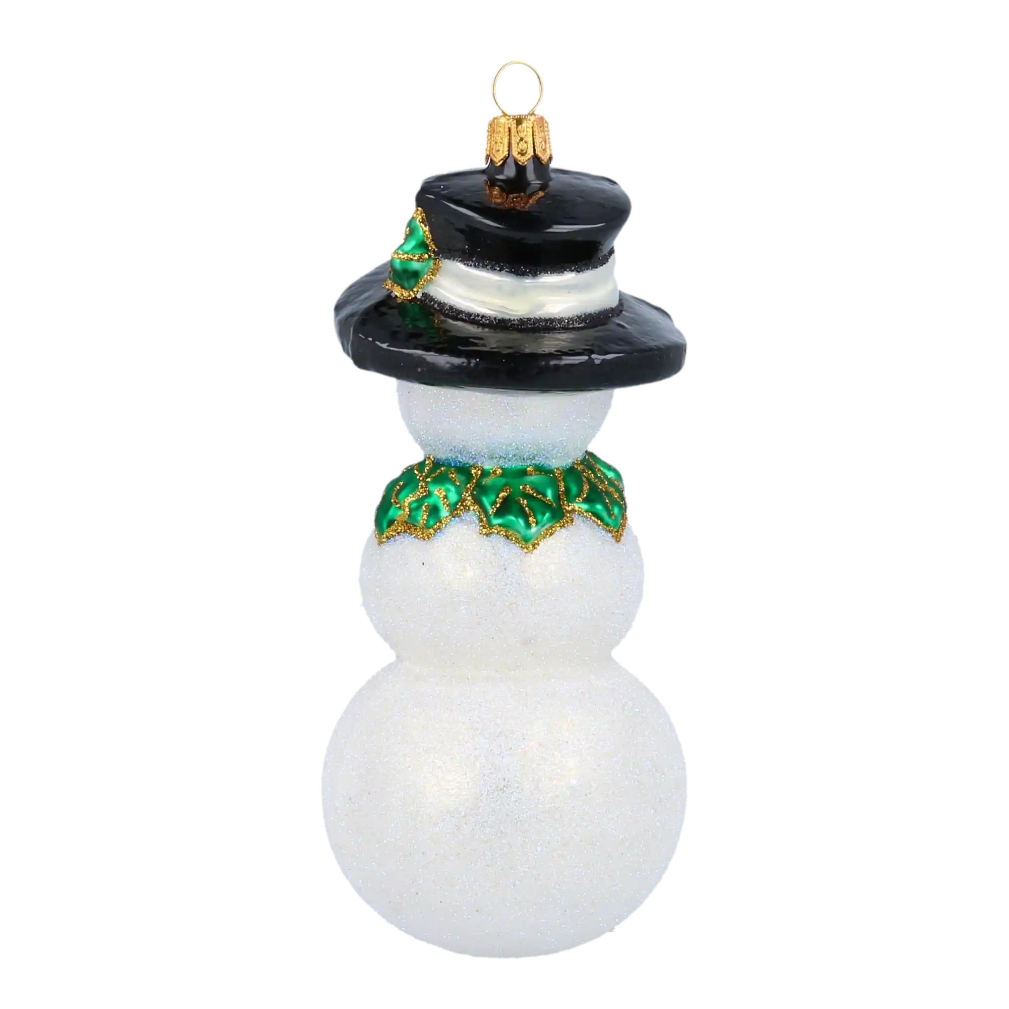 Wesoły Mroźny Bałwanek Ręcznie Wykonana Szklana Ozdoba Bożonarodzeniowa