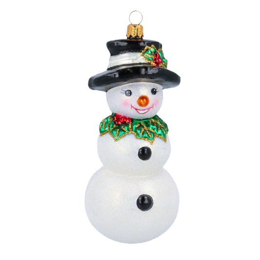 Jolly Frosty Snowman .Handmade Glass Christmas ornament 2020-397