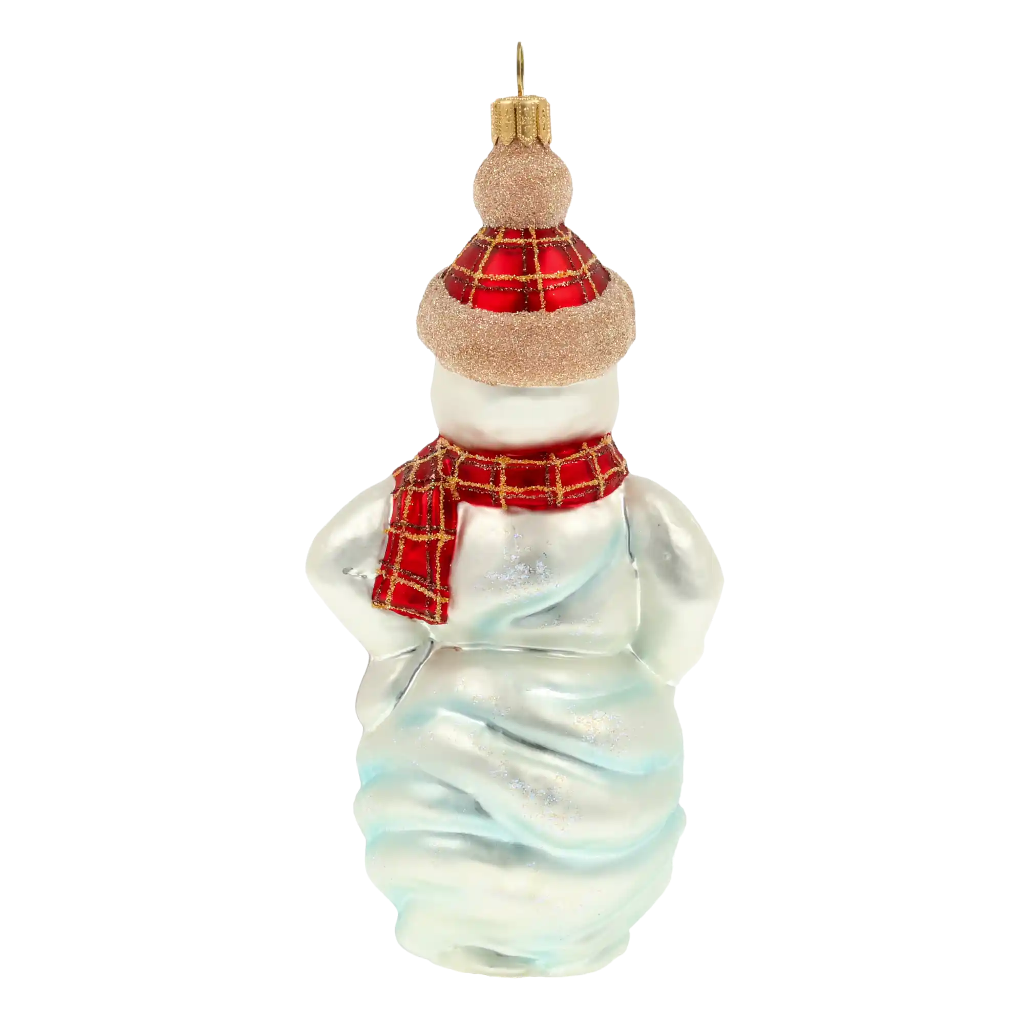 Bałwan Ze Śnieżką Szklana Ozdoba