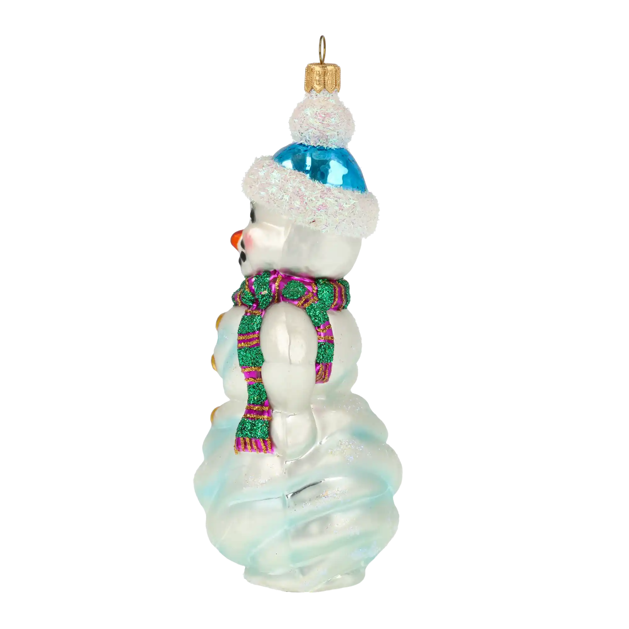 Bałwan Ze Śnieżką Szklana Ozdoba