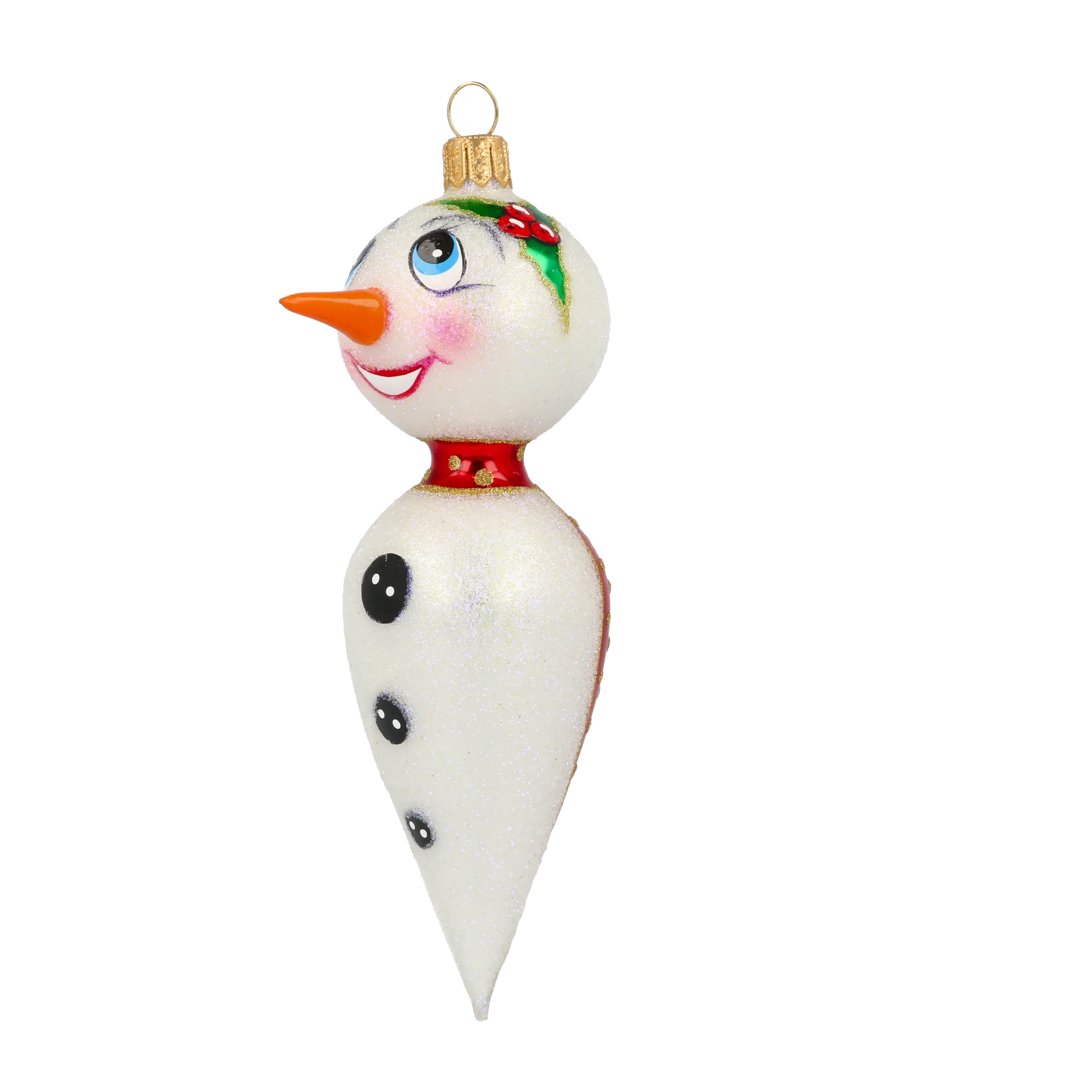 Frosty Cheer Handmade  Snowman Glass Christmas ornament 2020-403