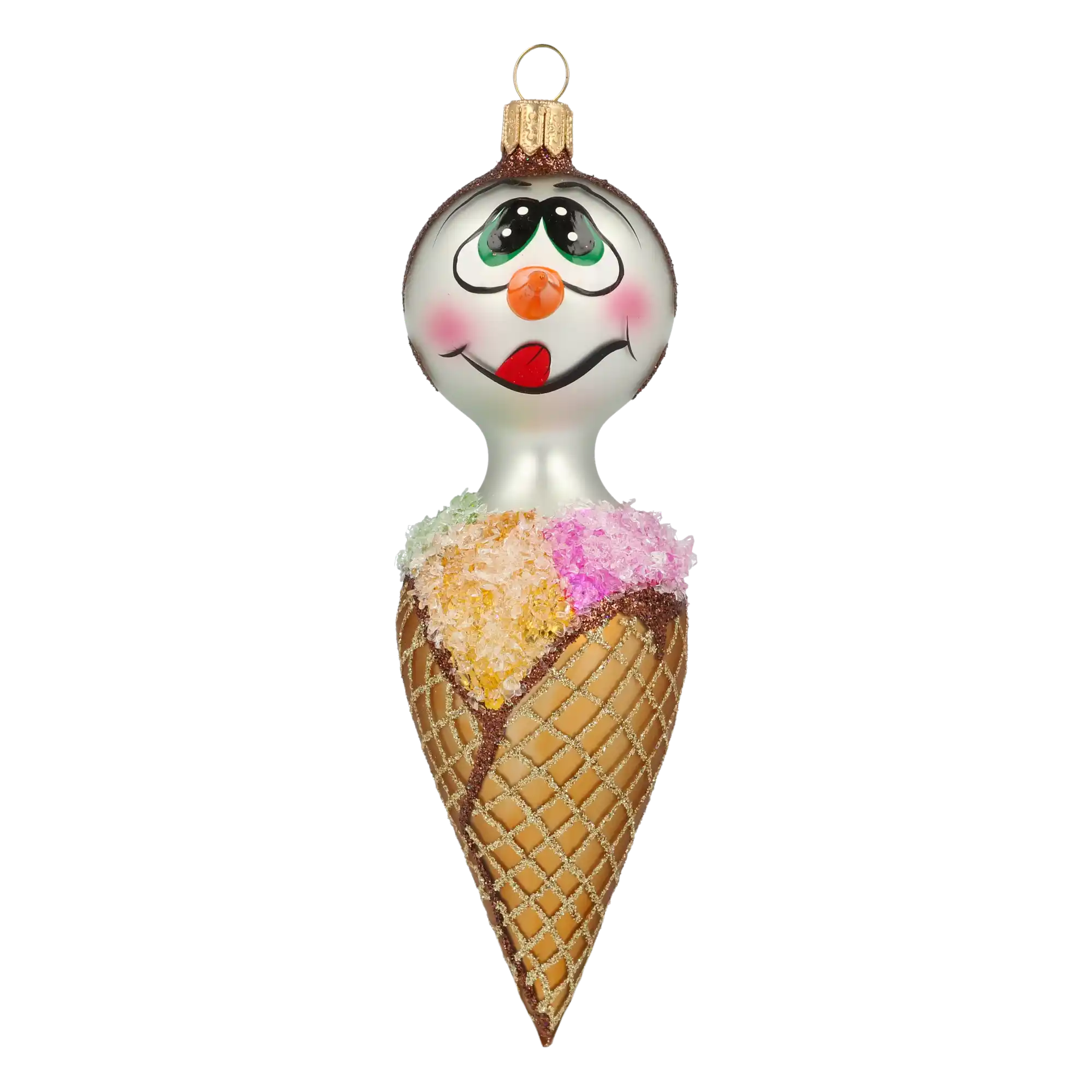 Bałwan Rożek Szklana Ozdoba