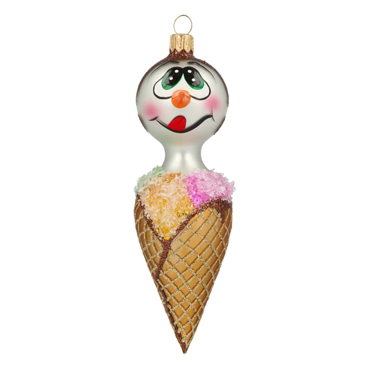 Bałwan Rożek Szklana Ozdoba