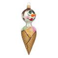 Load image into Gallery viewer, Frosty Cone Handmade  Snowman Glass Christmas ornament 2020-404
