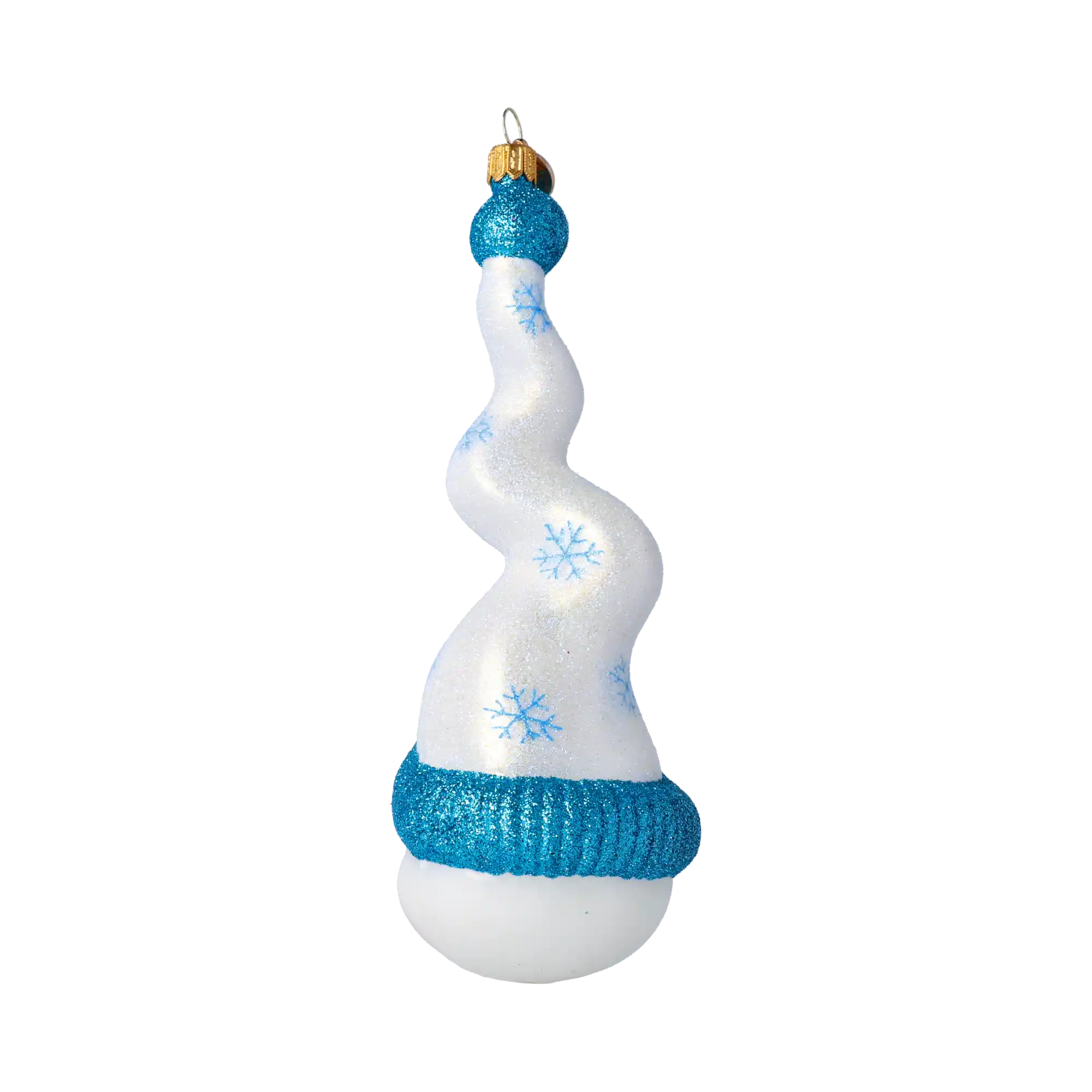 Bałwan W Kręconej Czapce Szklana Ozdoba