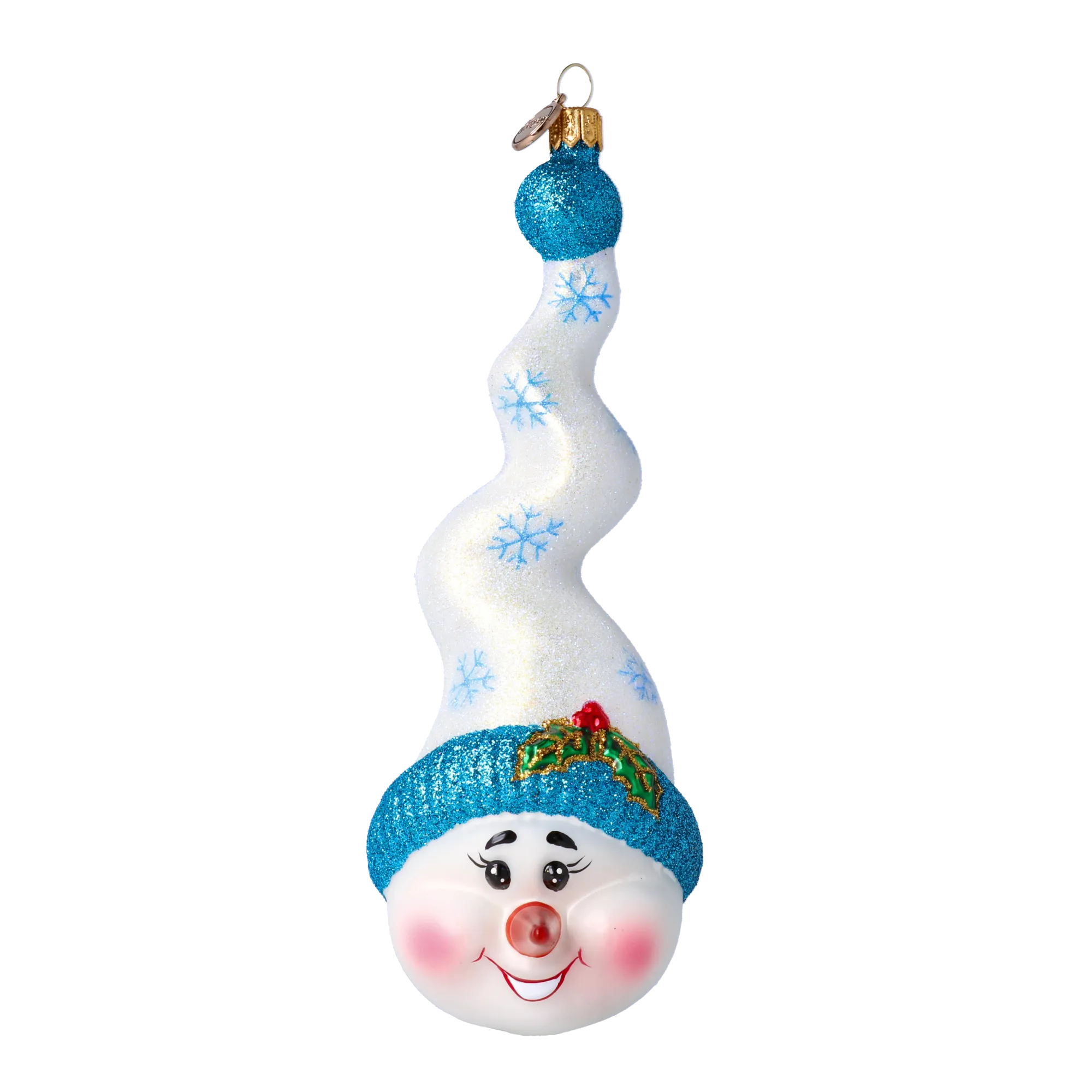Mr. Frosty Twirl Handmade Glass Christmas ornament Snowman 2020-405