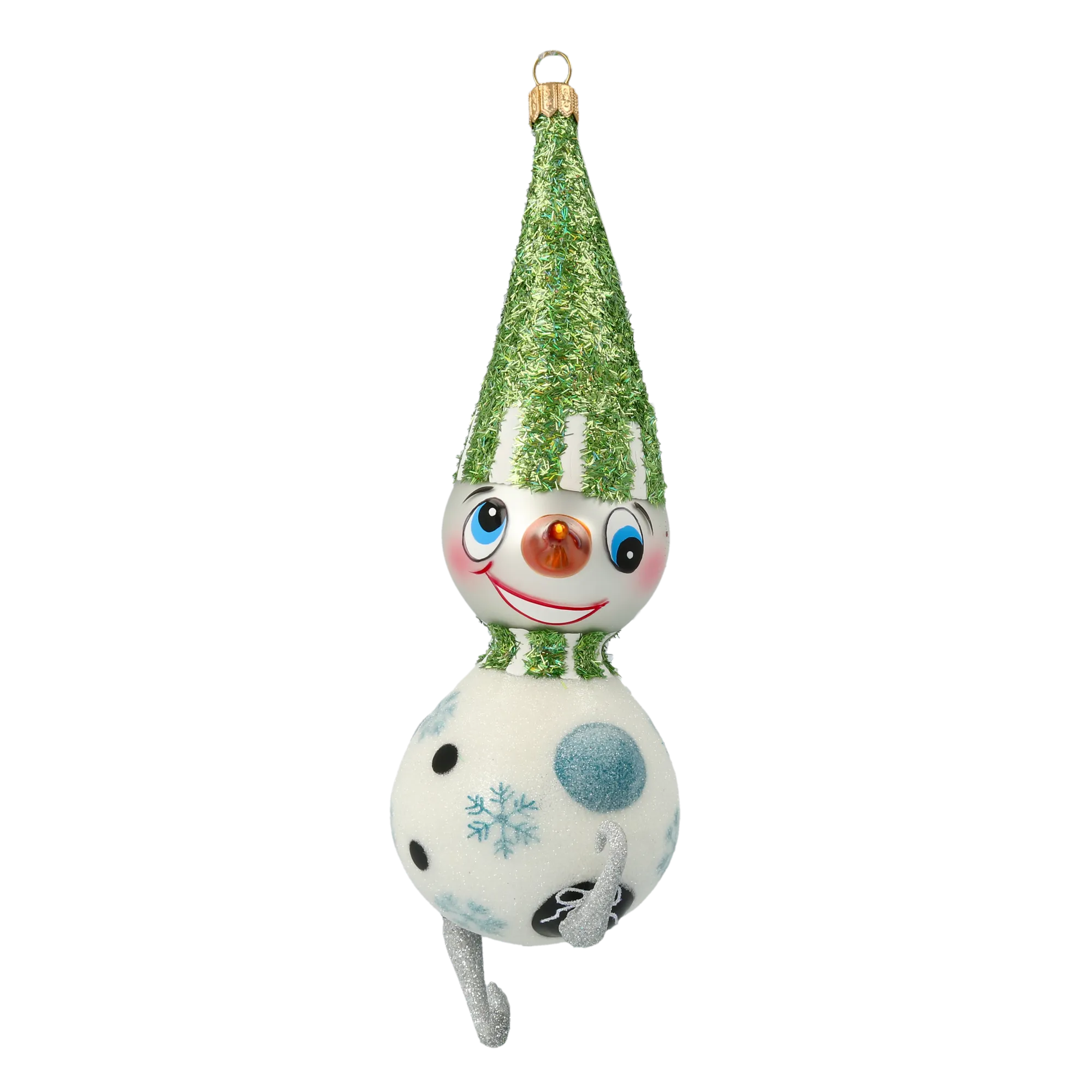 Emerald Alpine Snowman Premium christmas glass ornament 2020-411