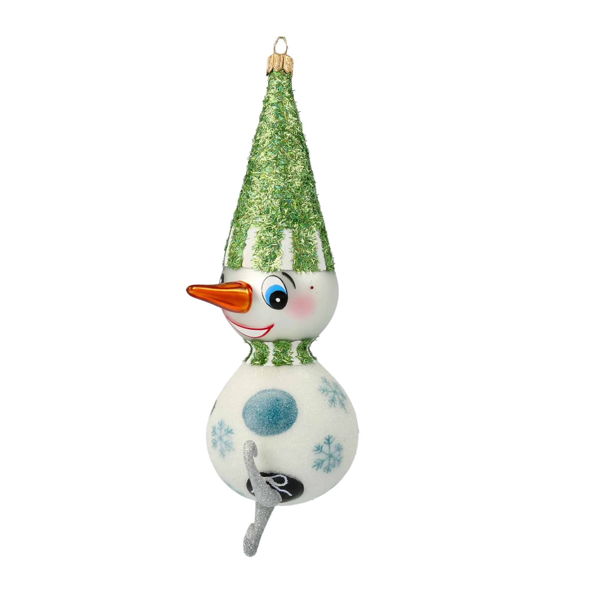 Emerald Alpine Snowman Premium christmas glass ornament 2020-411