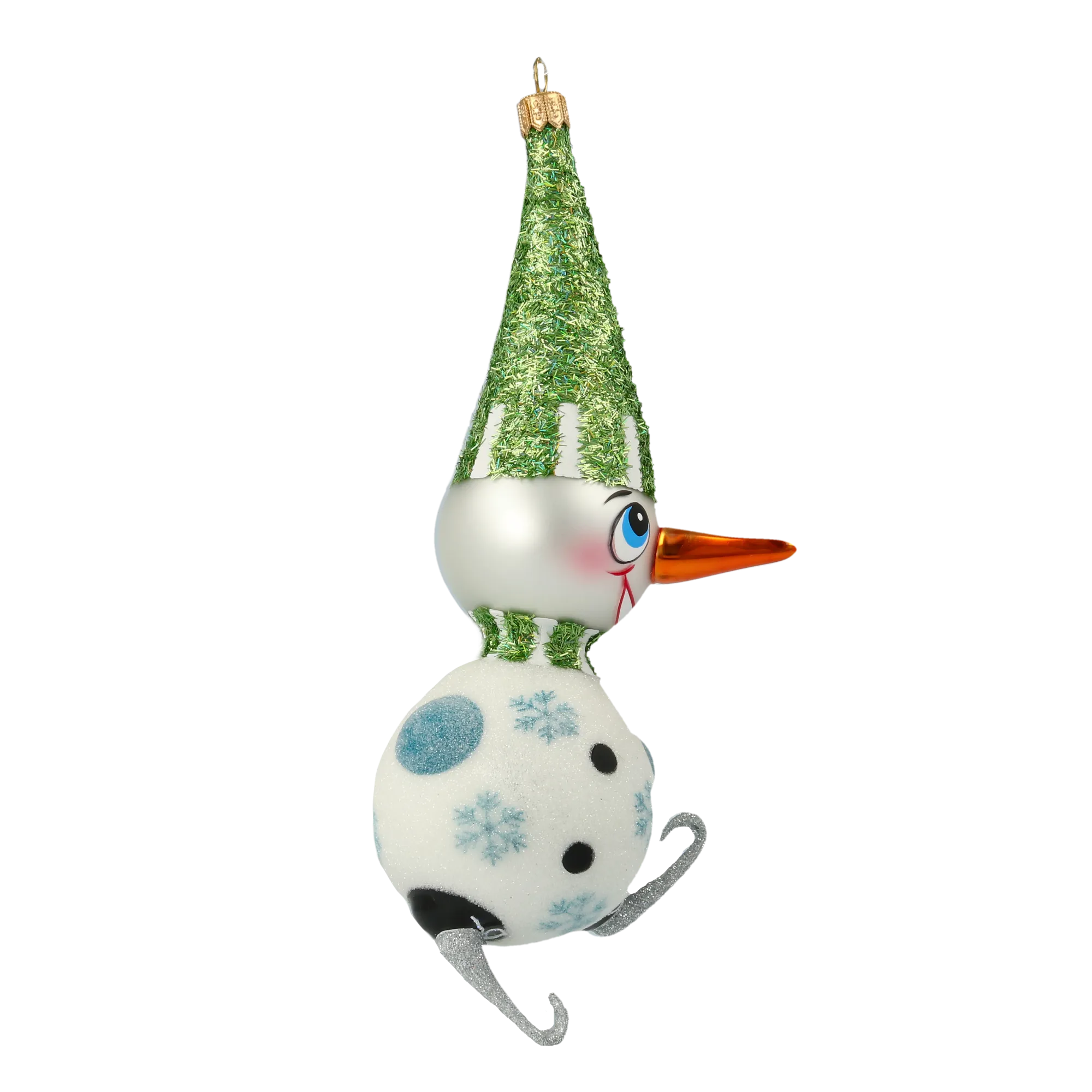 Emerald Alpine Snowman Premium christmas glass ornament 2020-411