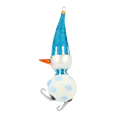 Load image into Gallery viewer, Azure Skating Snowman Premium christmas glass ornament 2020-412
