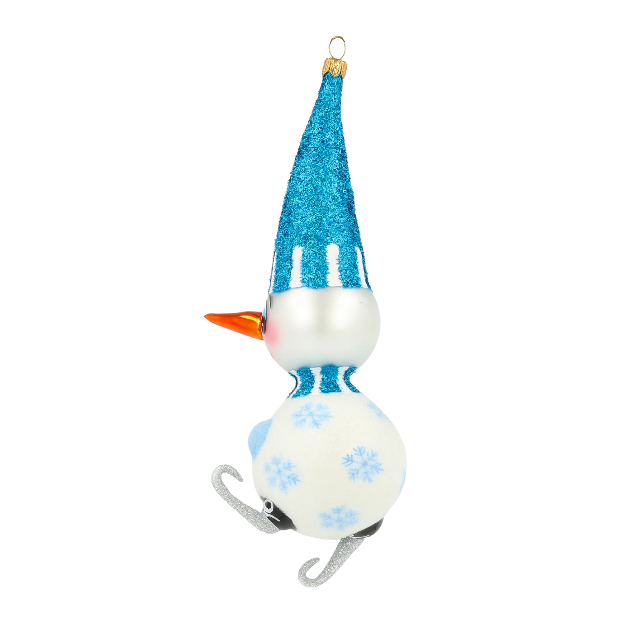 Azure Skating Snowman Premium christmas glass ornament 2020-412