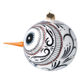 Załaduj obraz do przeglądarki galerii, Mexican Snowman Charm. Handmade Glass Christmas ornament. 2020-414
