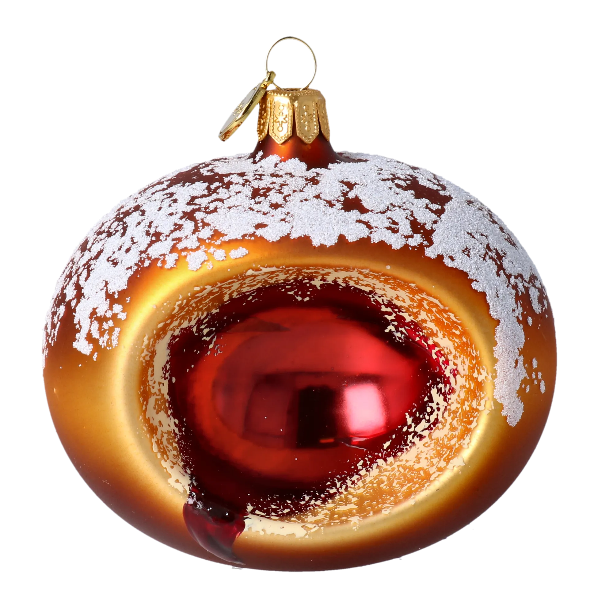 Marmalade Doughnut. Handmade Glass Christmas ornament. 2020-445
