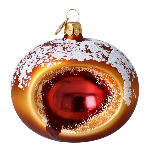 Marmalade Doughnut. Handmade Glass Christmas ornament. 2020-445