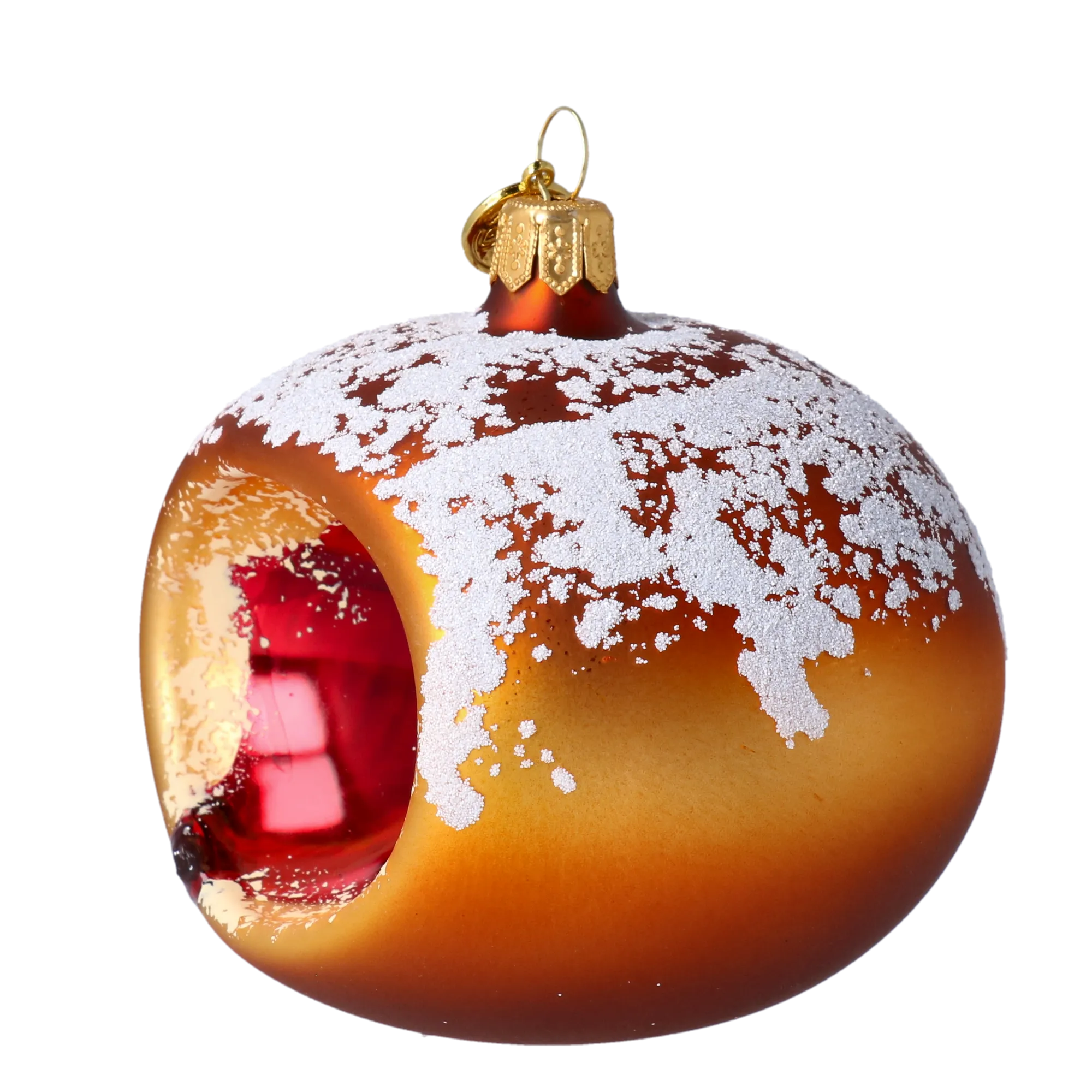 Marmalade Doughnut. Handmade Glass Christmas ornament. 2020-445