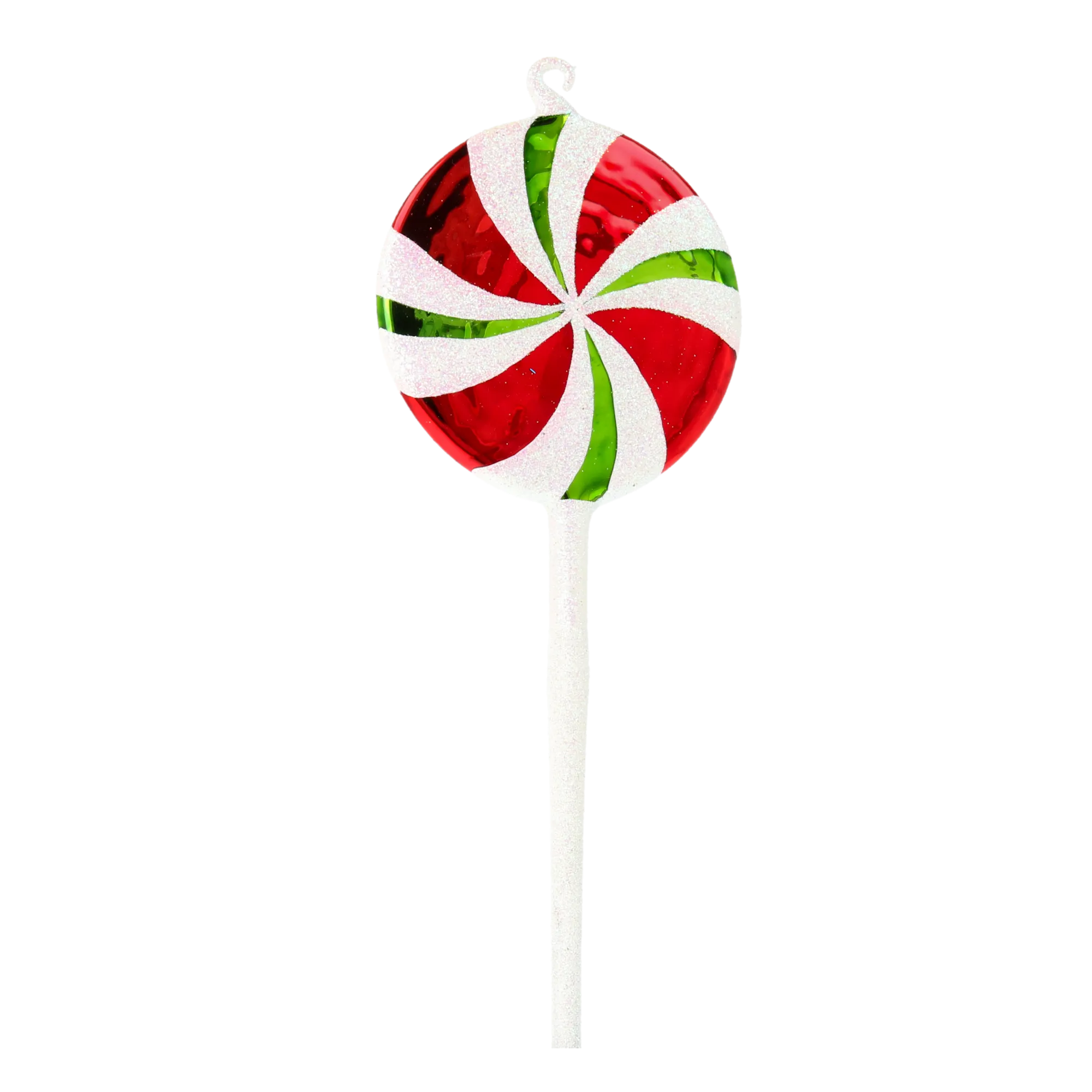 Crimson Emerald Swirl Lollipop Premium christmas glass ornament 2020-447
