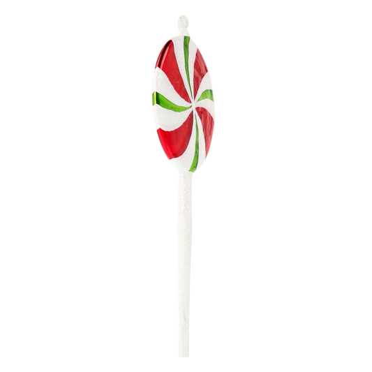 Crimson Emerald Swirl Lollipop Premium christmas glass ornament 2020-447