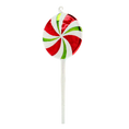 Load image into Gallery viewer, Crimson Emerald Swirl Lollipop Premium christmas glass ornament 2020-447
