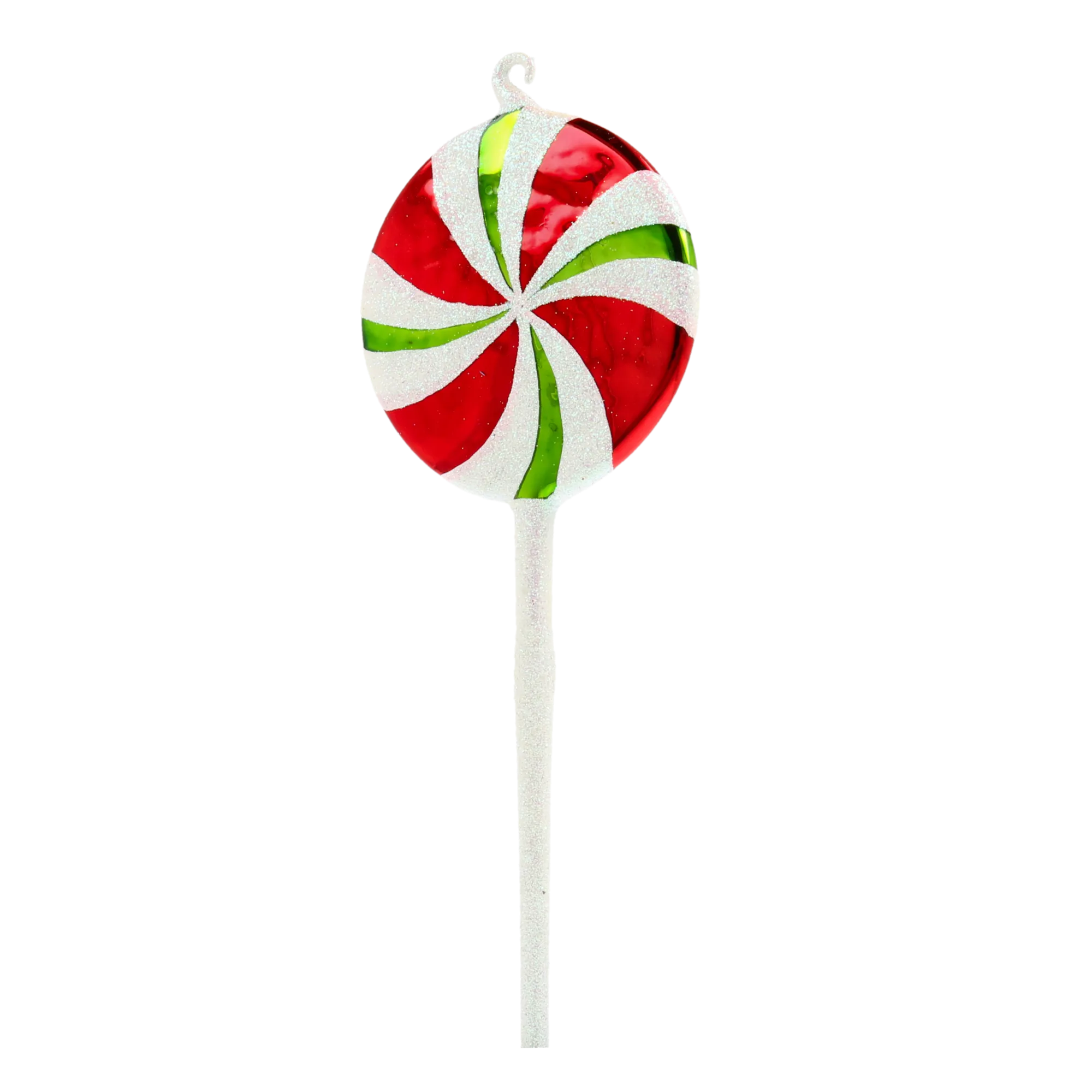 Crimson Emerald Swirl Lollipop Premium christmas glass ornament 2020-447